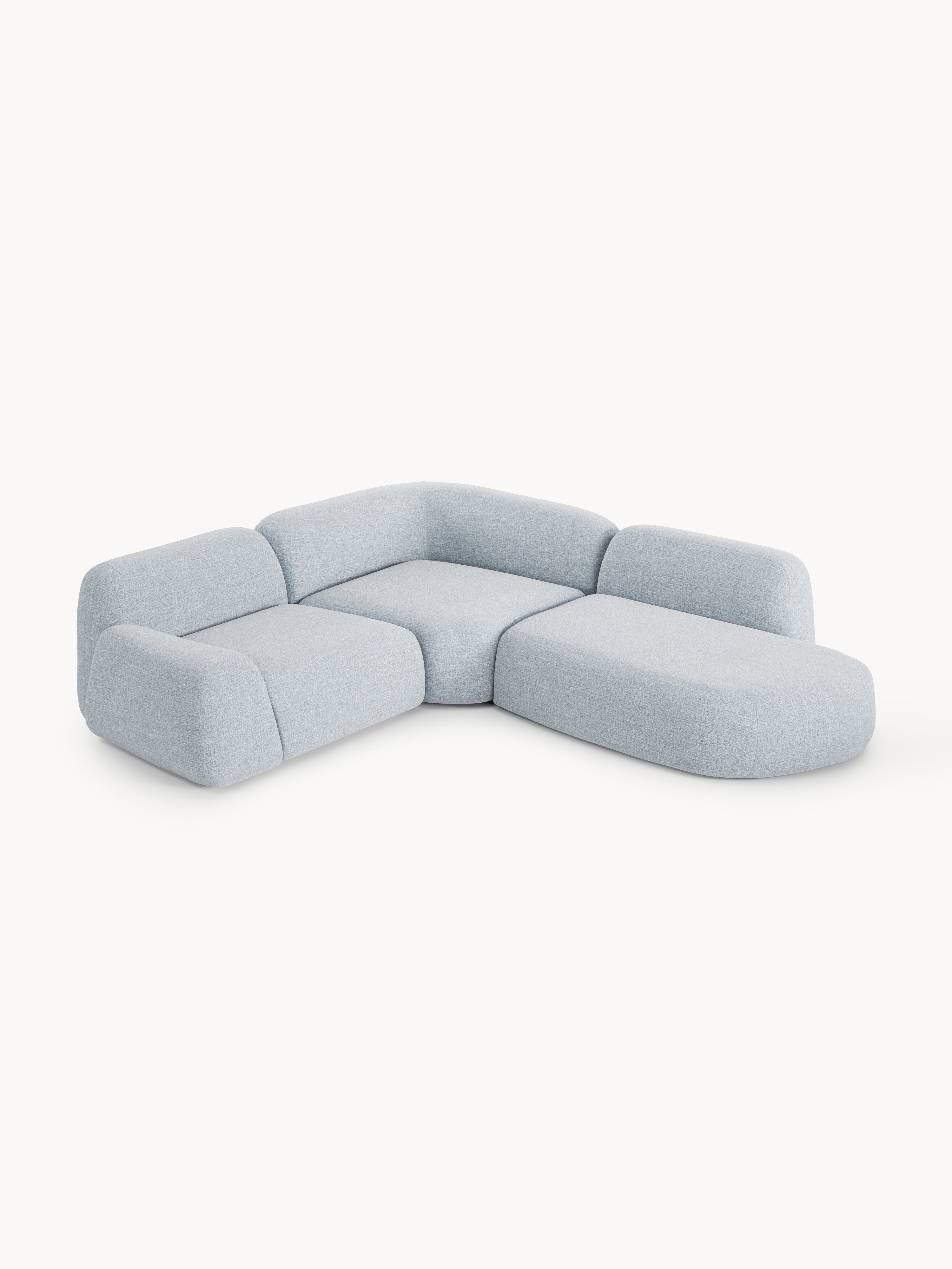 Wolke Modular Bouclé Corner Sofa (4-seater) with Chaise End
