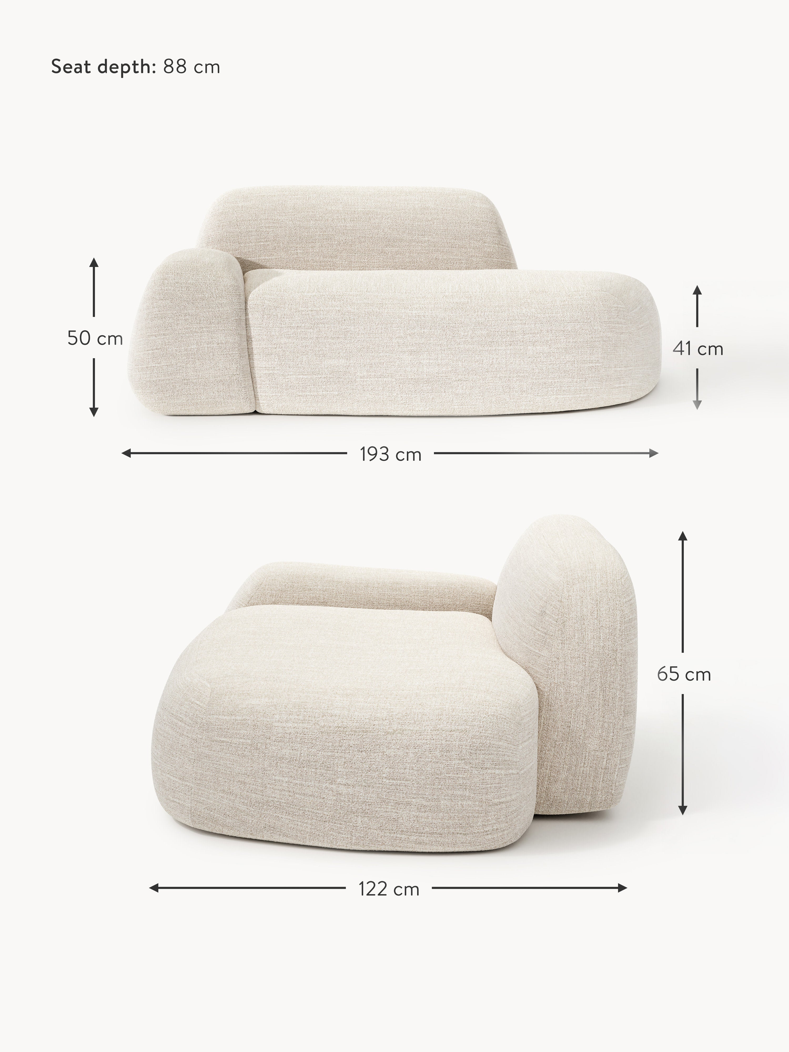 Wolke Bouclé Sofa (2-seater) with Chaise End