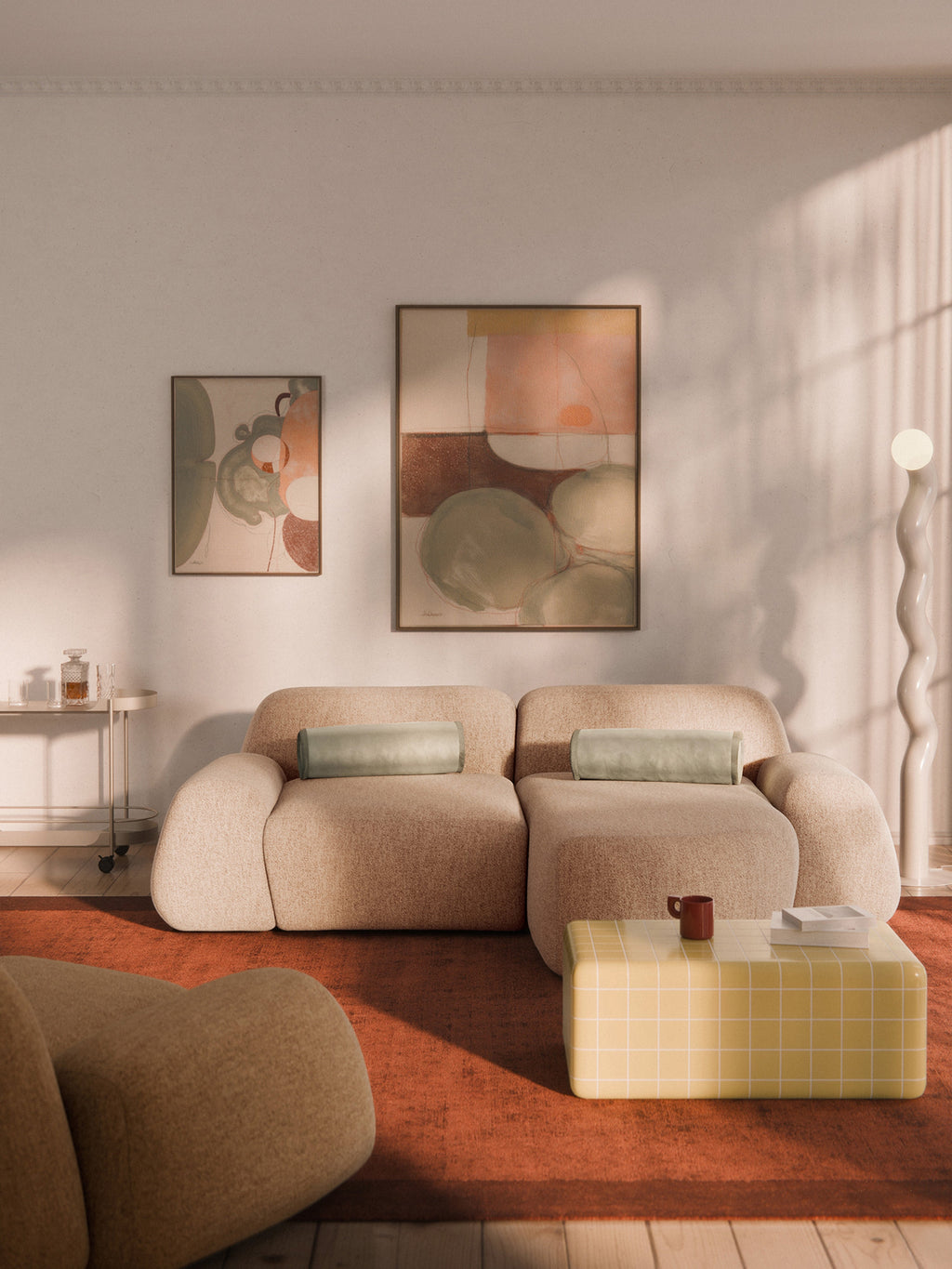 Wolke Modular Bouclé Corner Sofa (3-seater)