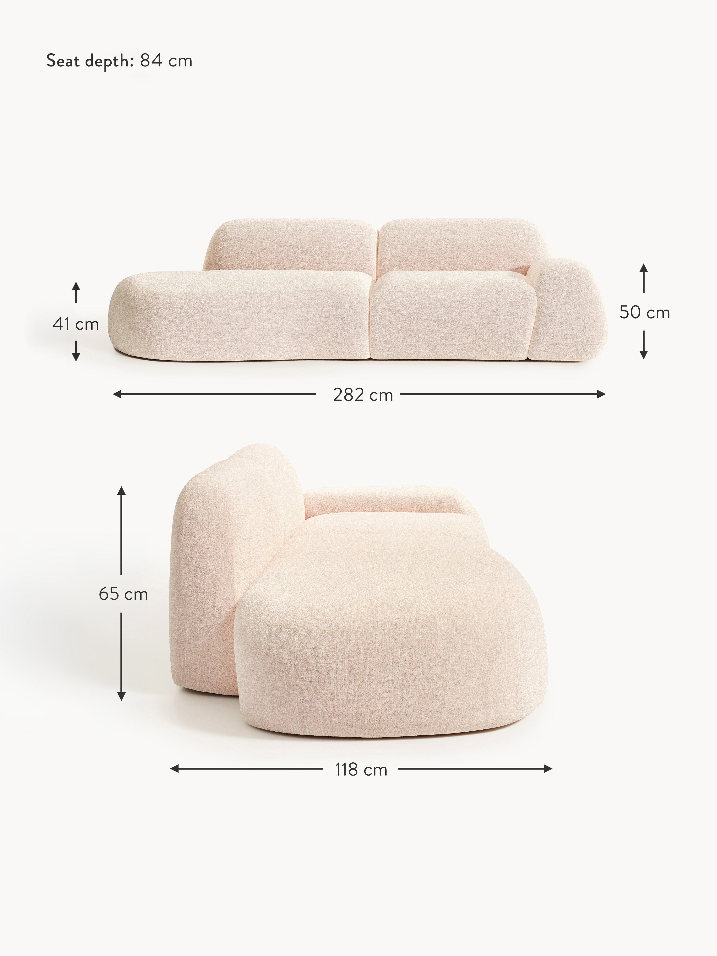 Wolke Modular Bouclé Chaise (3-seater)