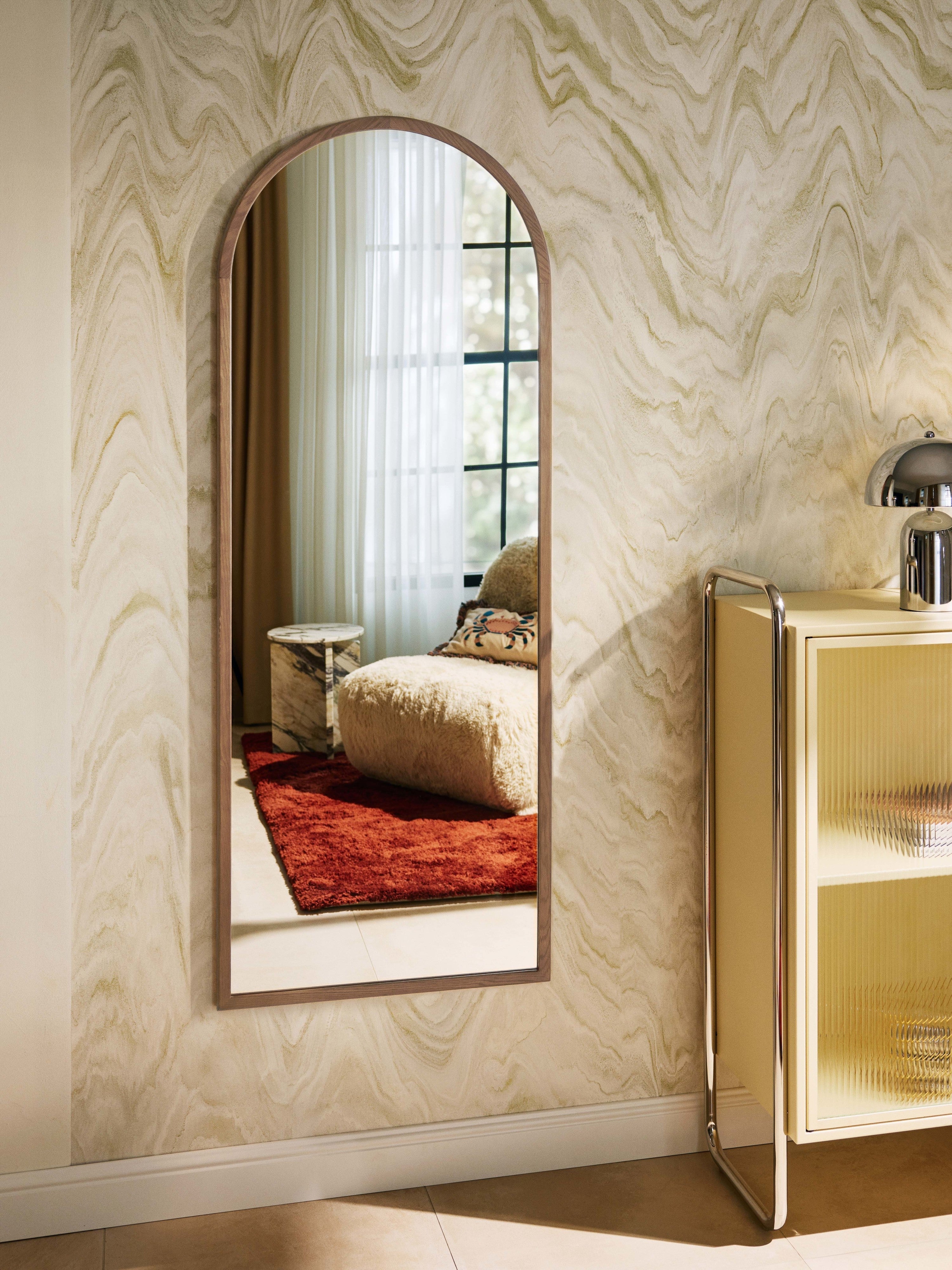 Levan Full-Length Leaner Mirror with Oak Wood Frame