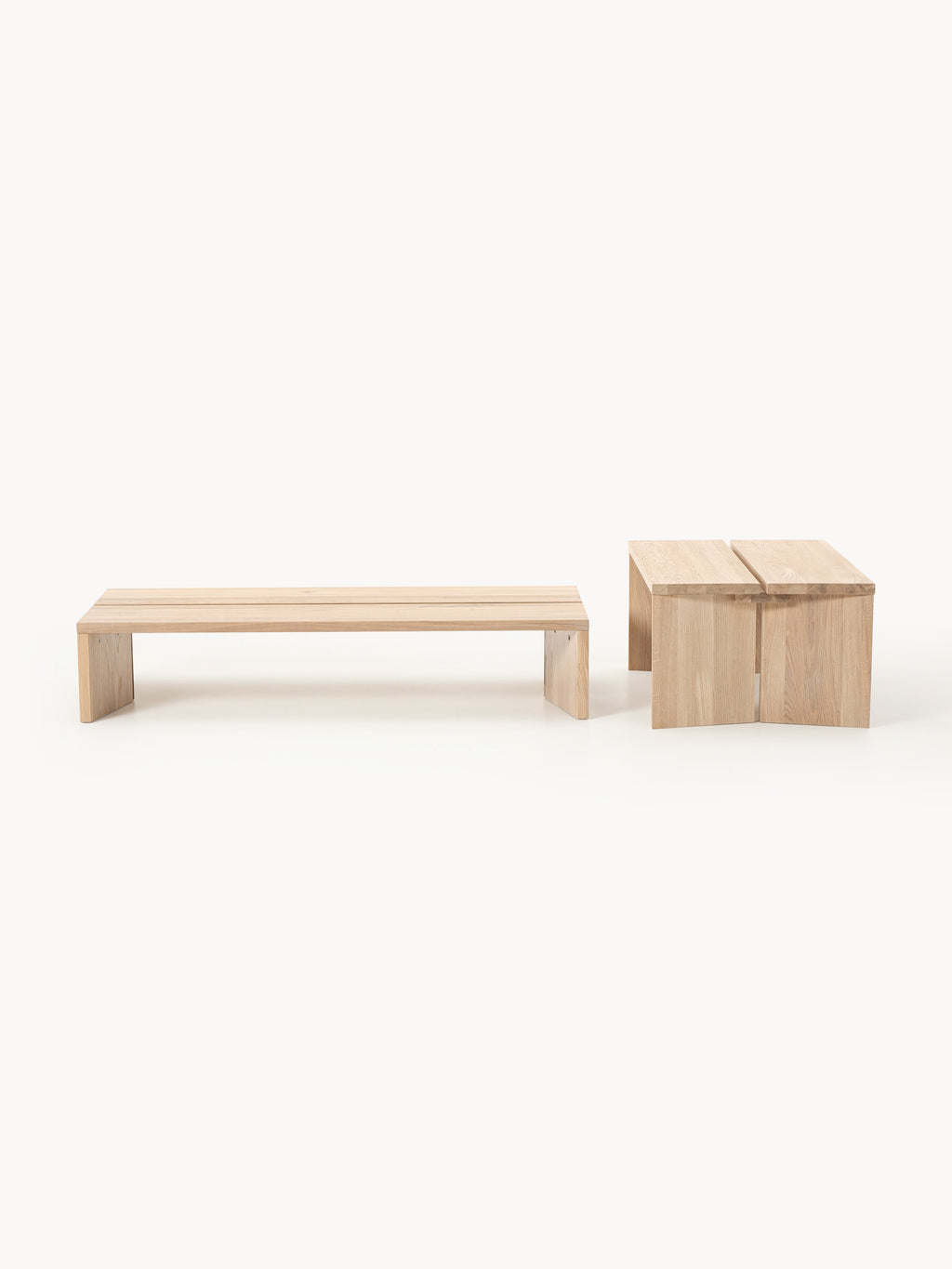Amad Oak Wood Coffee Tables, Set of 2