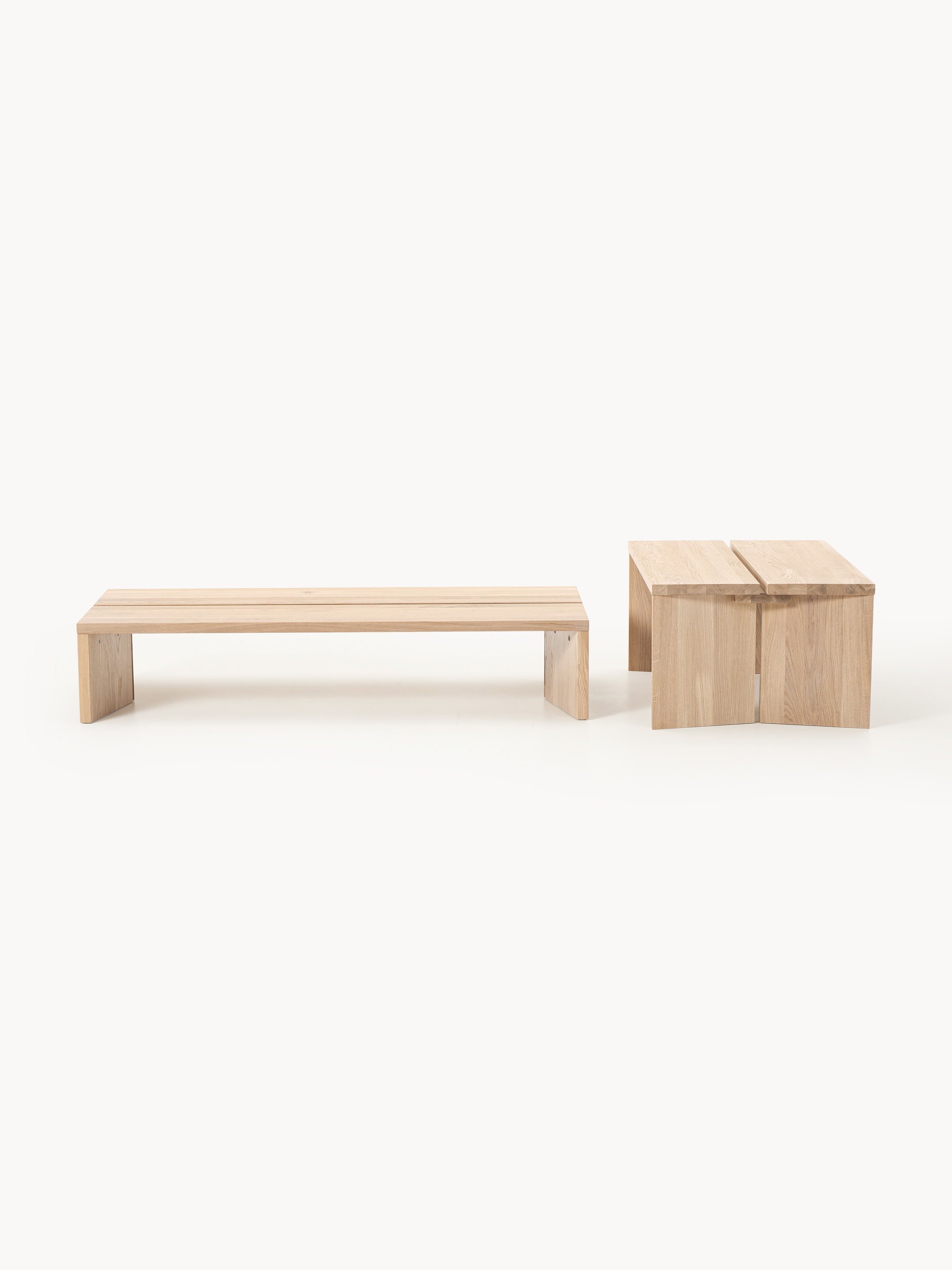 Amad Oak Wood Coffee Tables, Set of 2
