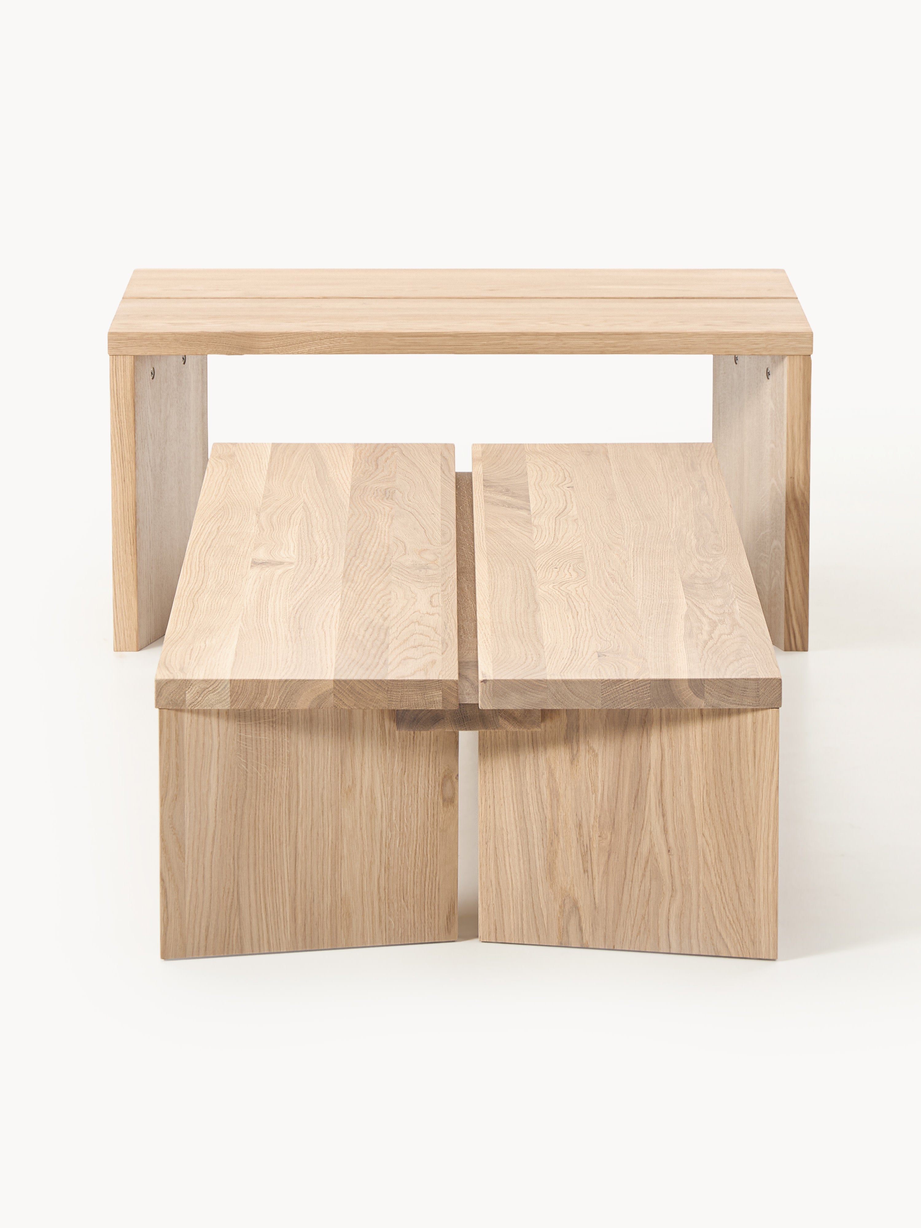 Amad Oak Wood Coffee Tables, Set of 2