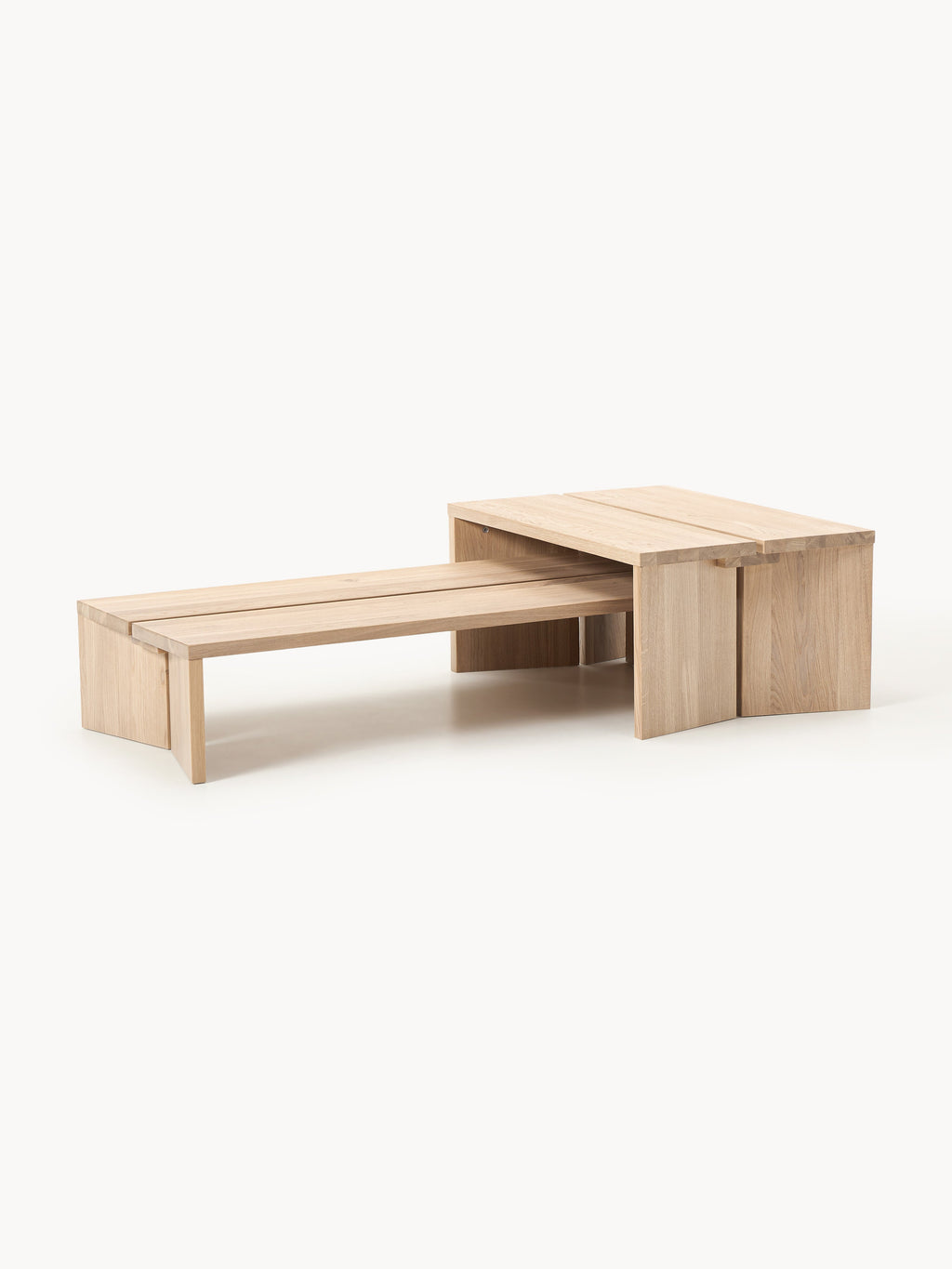 Amad Oak Wood Coffee Tables, Set of 2