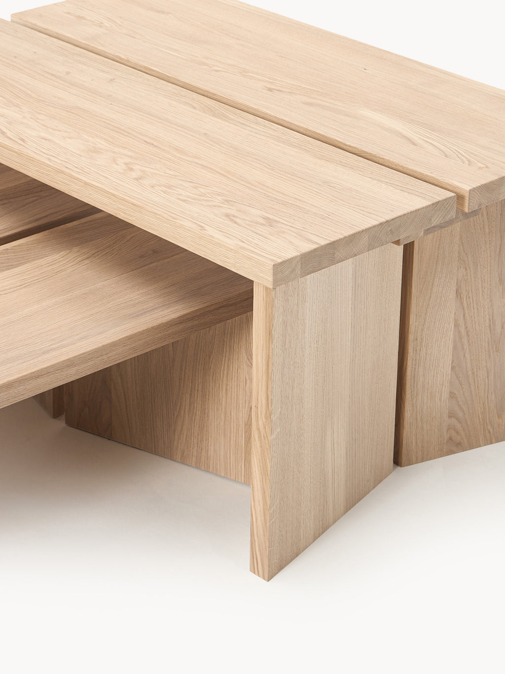 Amad Oak Wood Coffee Tables, Set of 2