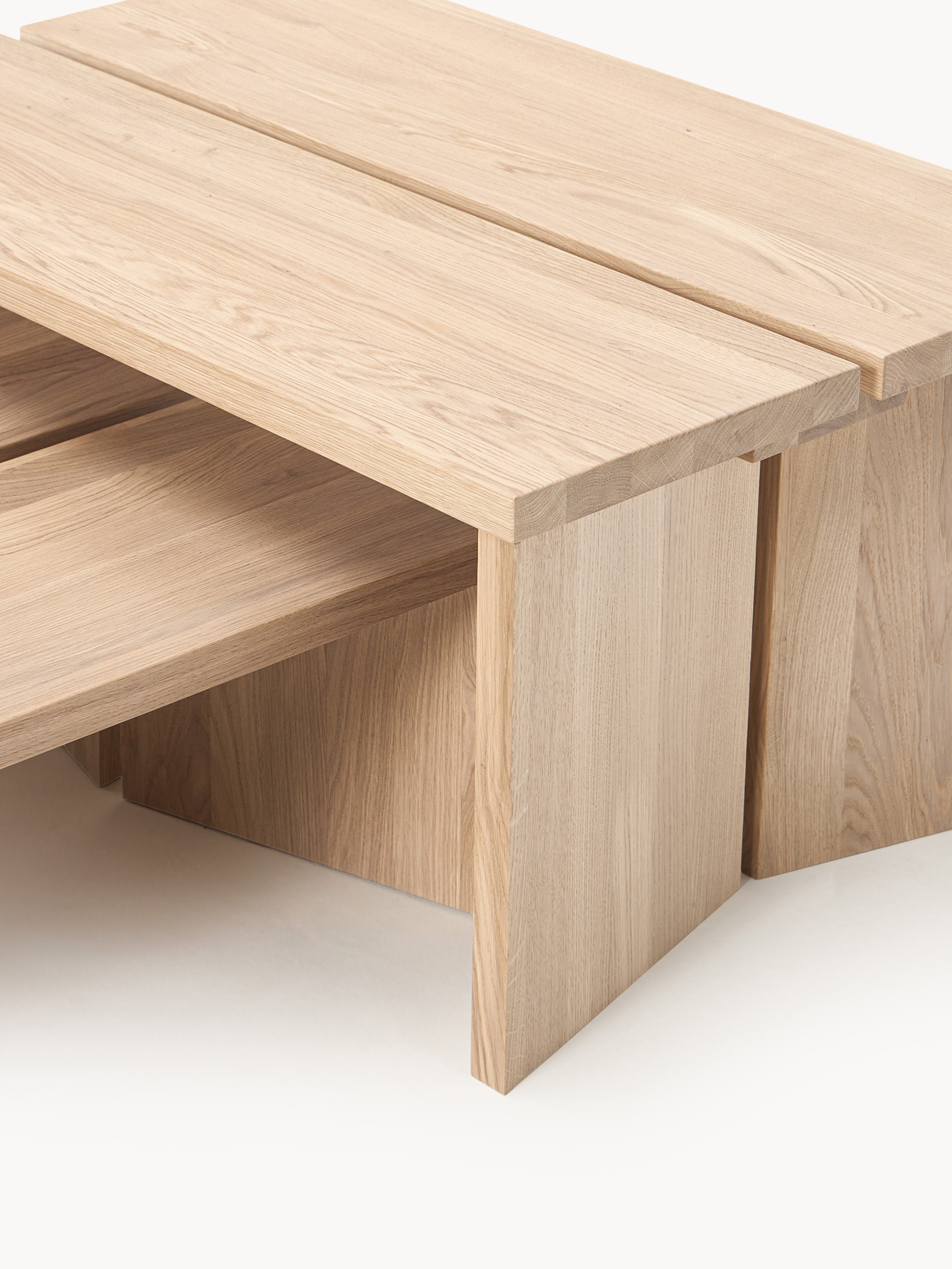 Amad Oak Wood Coffee Tables, Set of 2
