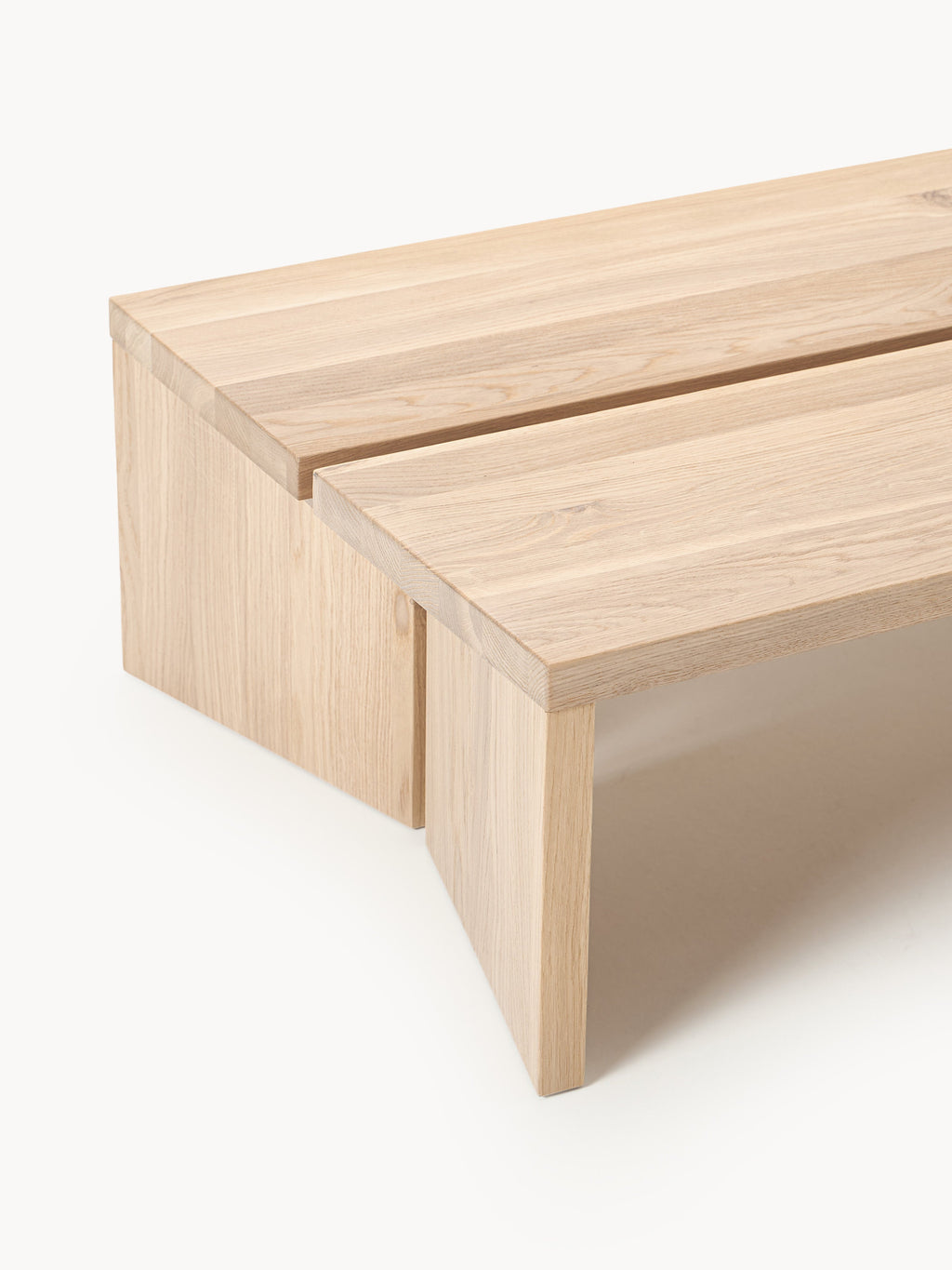 Amad Oak Wood Coffee Tables, Set of 2