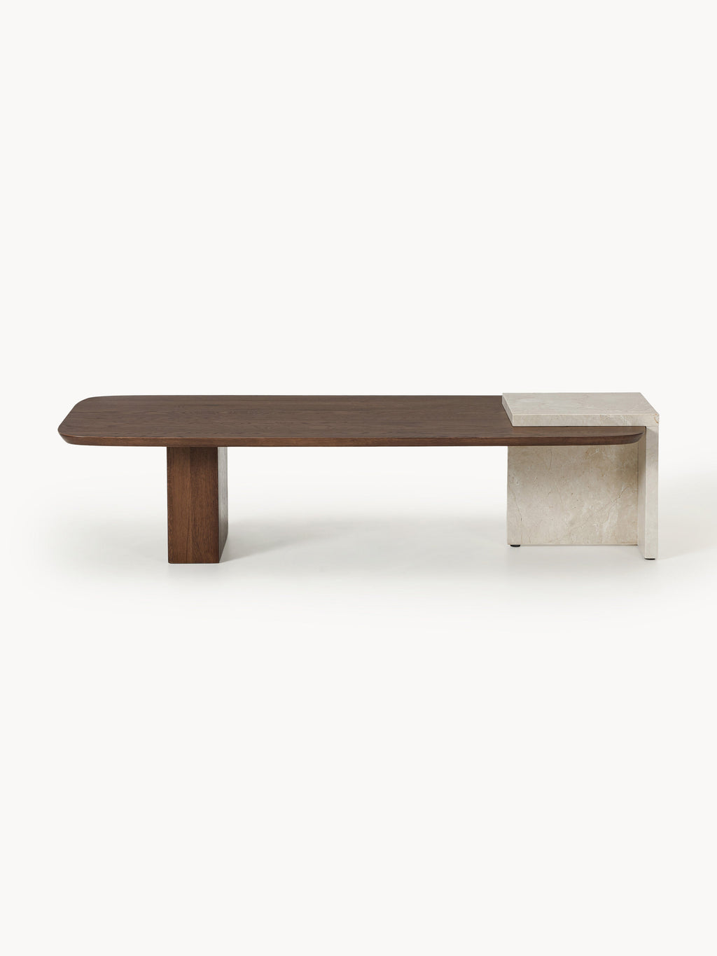 Naida Oak Wood and Marble Coffee Table
