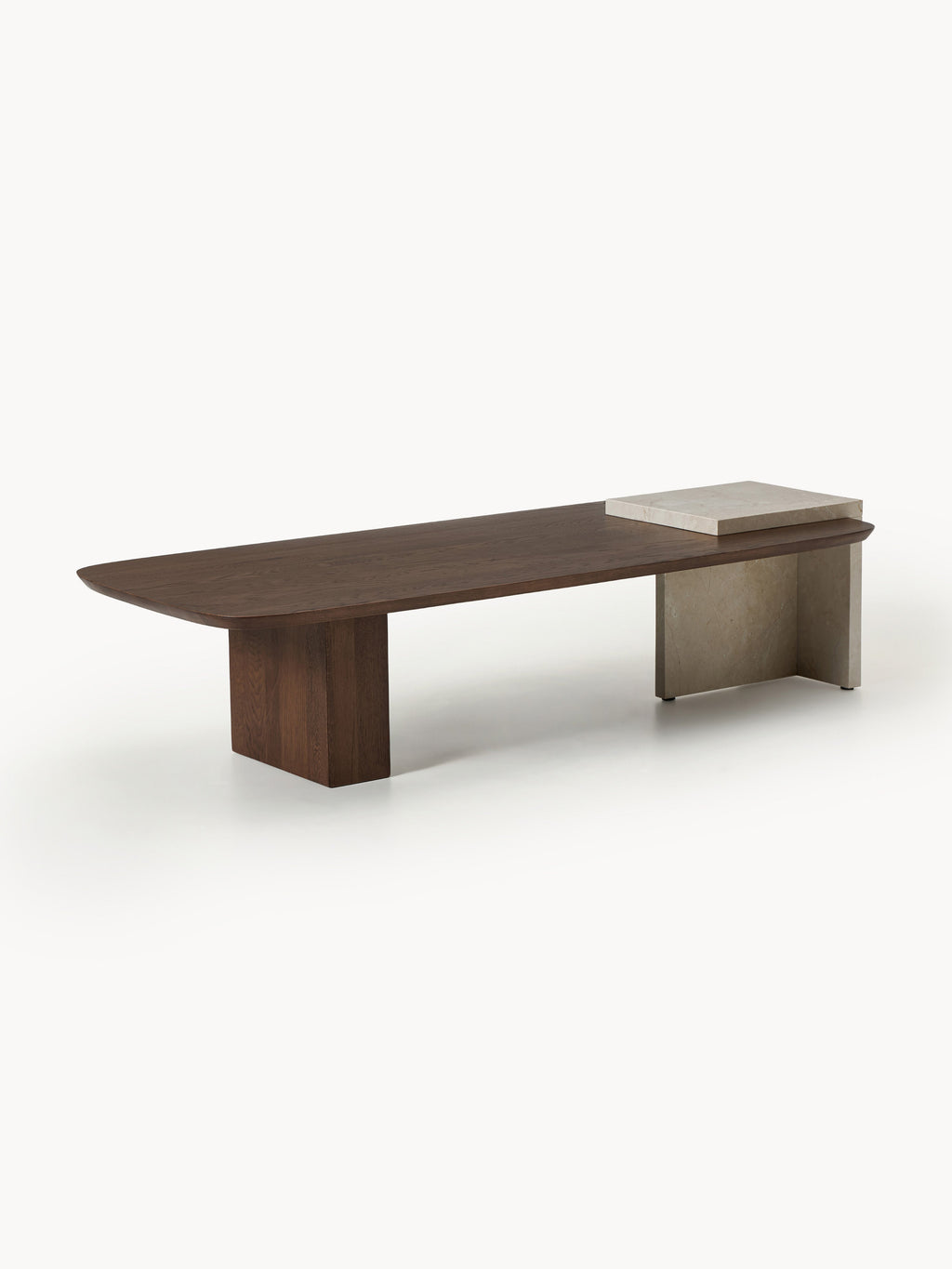 Gallery image 1 - Oak Wood and Marble Coffee Table Naida