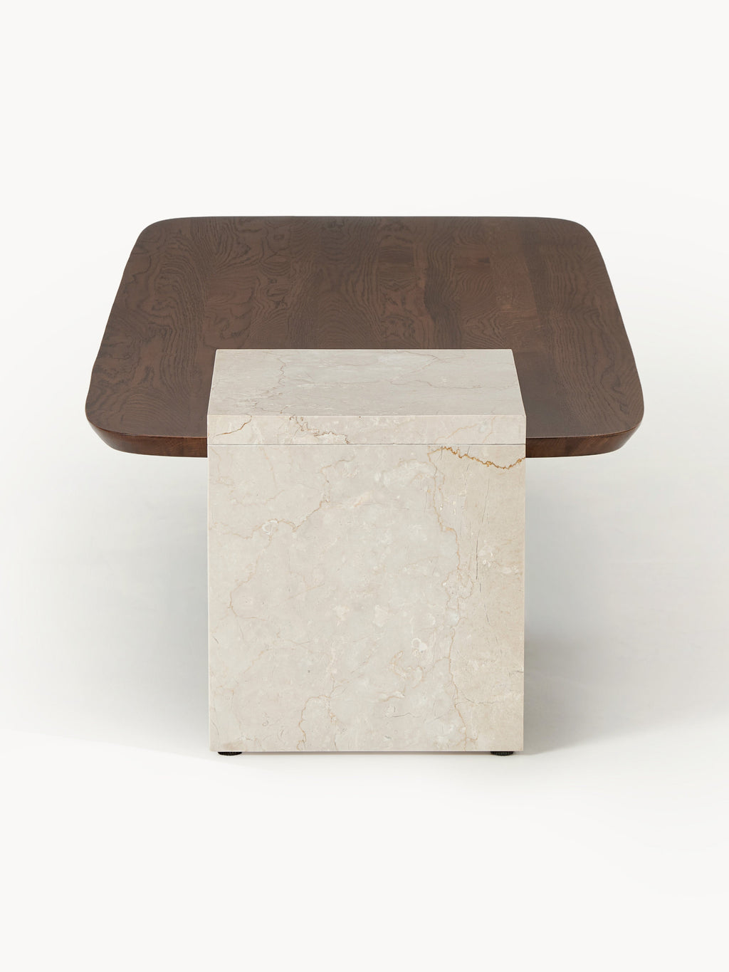 Naida Oak Wood and Marble Coffee Table