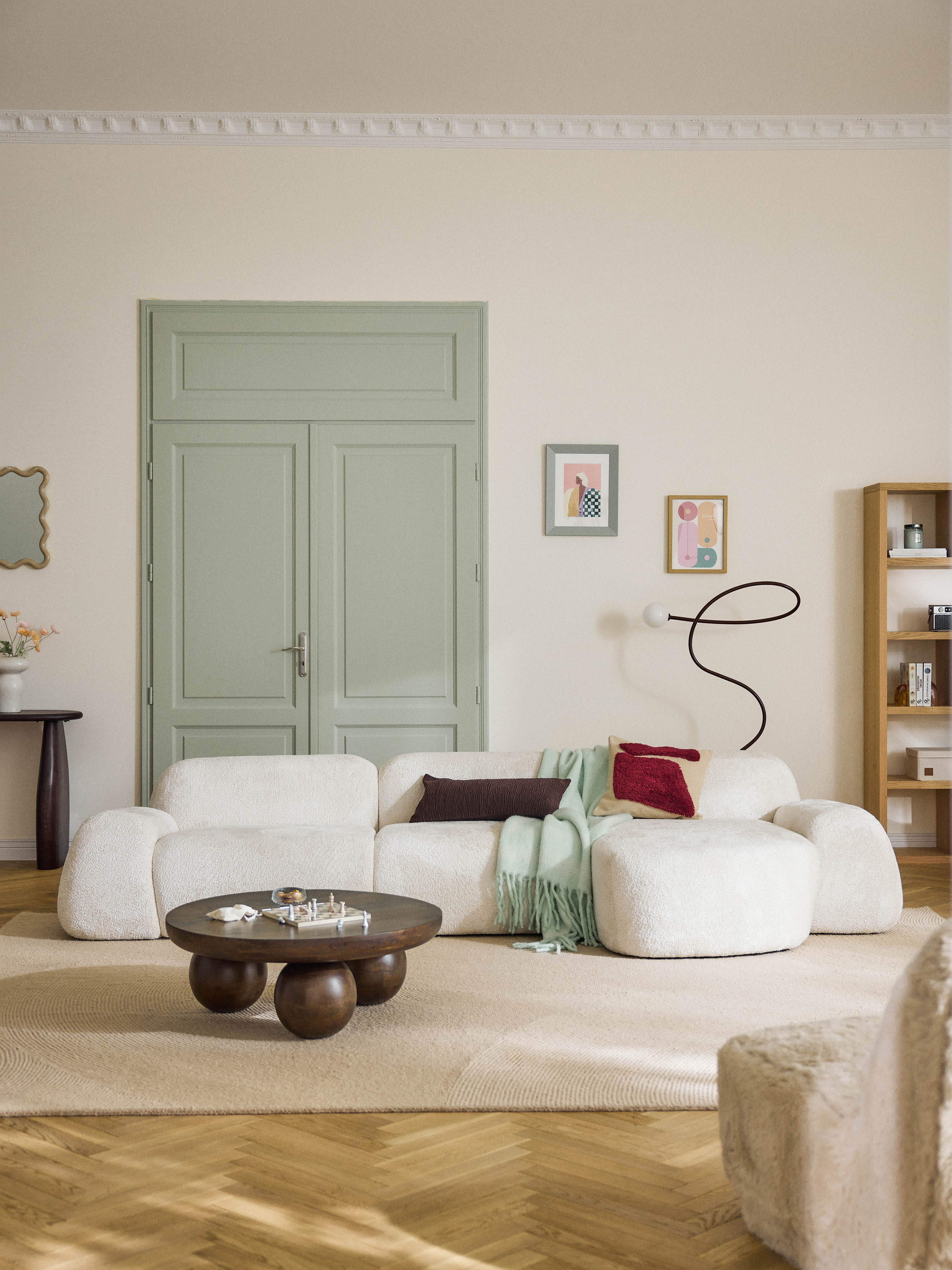 Wolke Modular Teddy Bouclé Corner Sofa (4-seater)