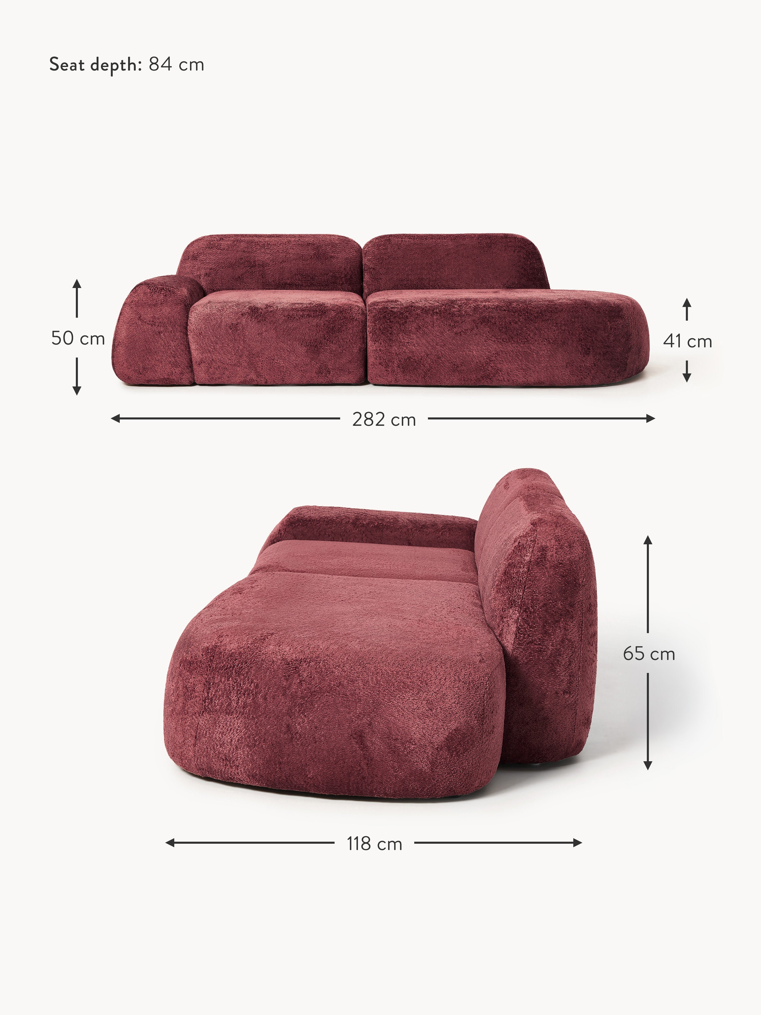 Wolke Modular Teddy Bouclé Chaise (3-seater)