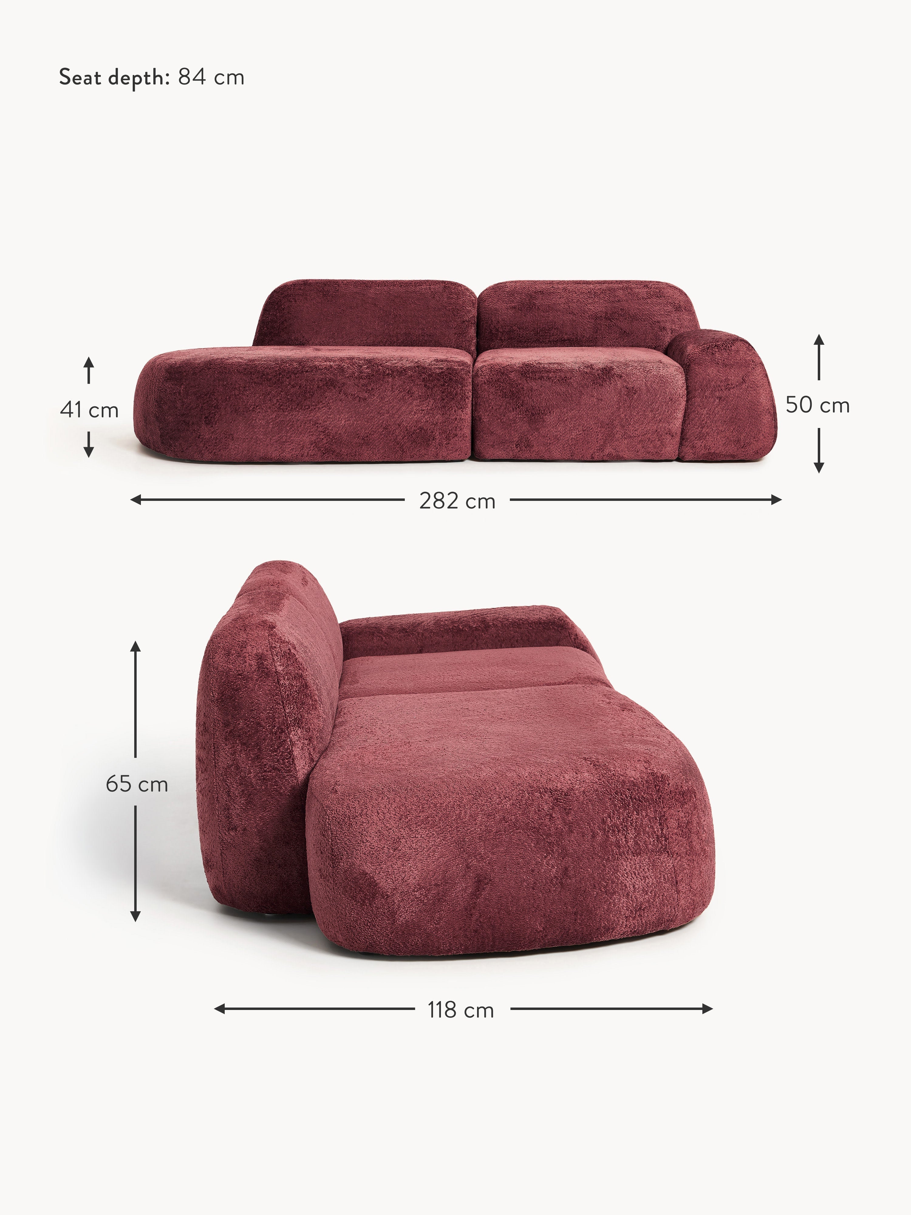 Wolke Modular Teddy Bouclé Chaise (3-seater)