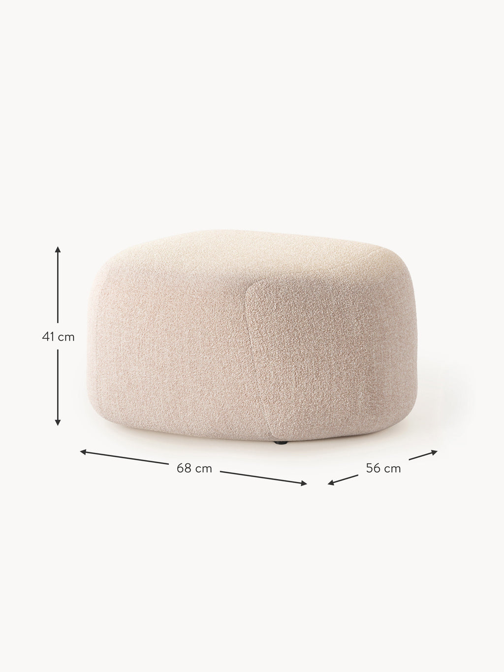 Wolke Oval Bouclé Ottoman