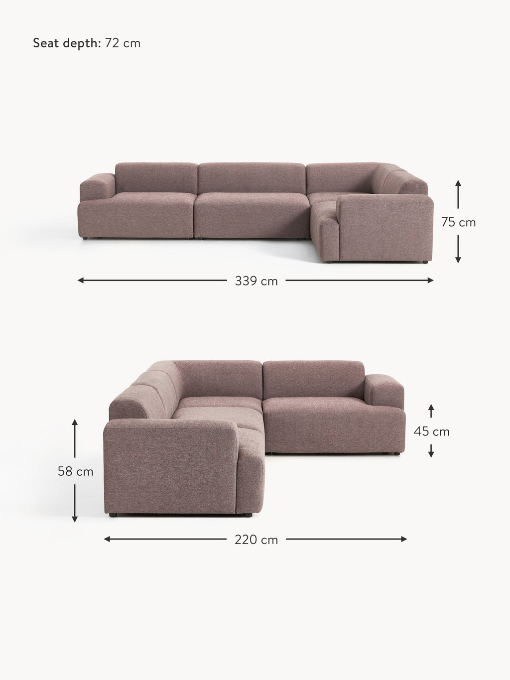Melva Large Corner Sofa (4-seater)