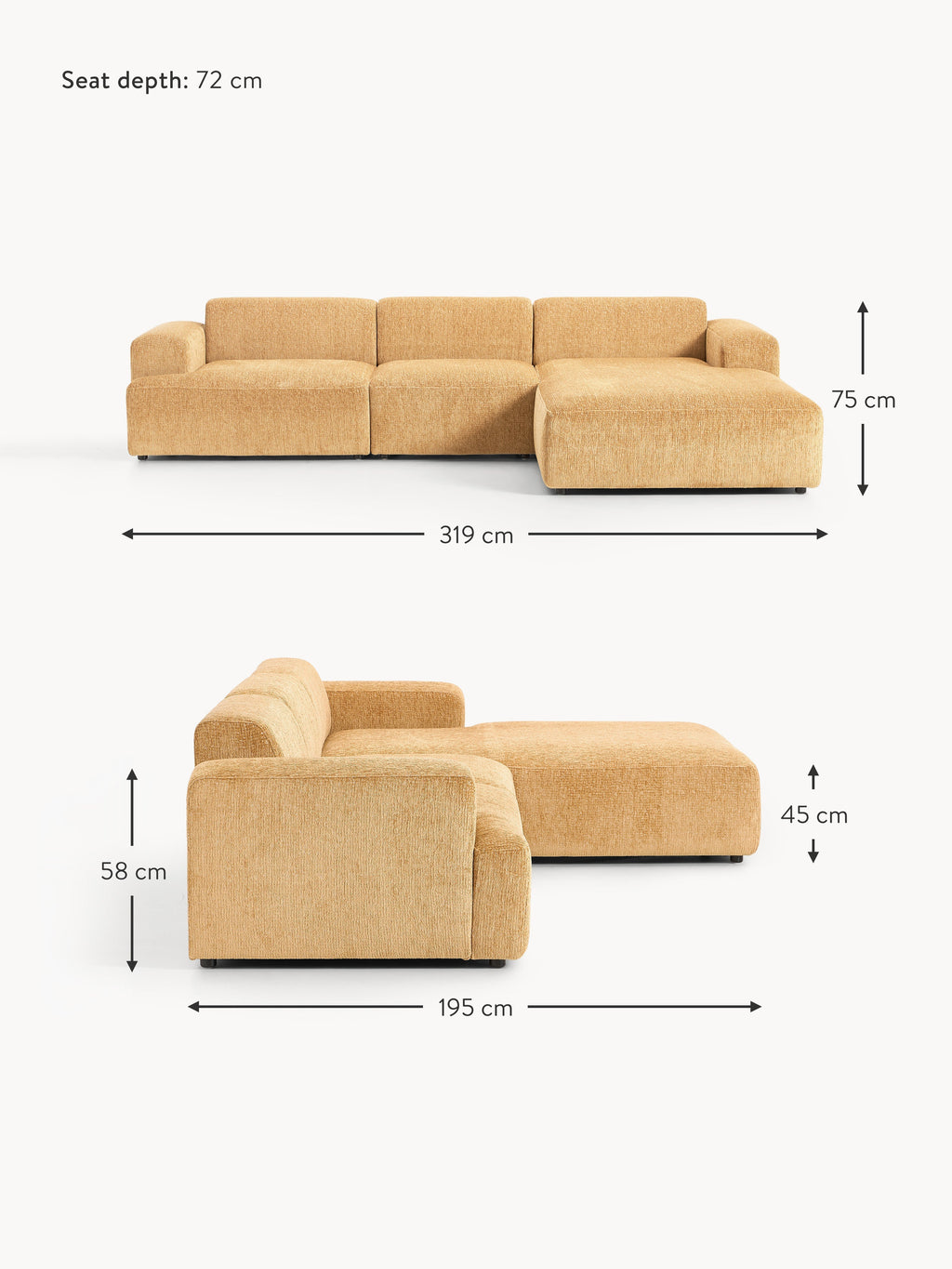 Melva Corner Sofa (4-seater)