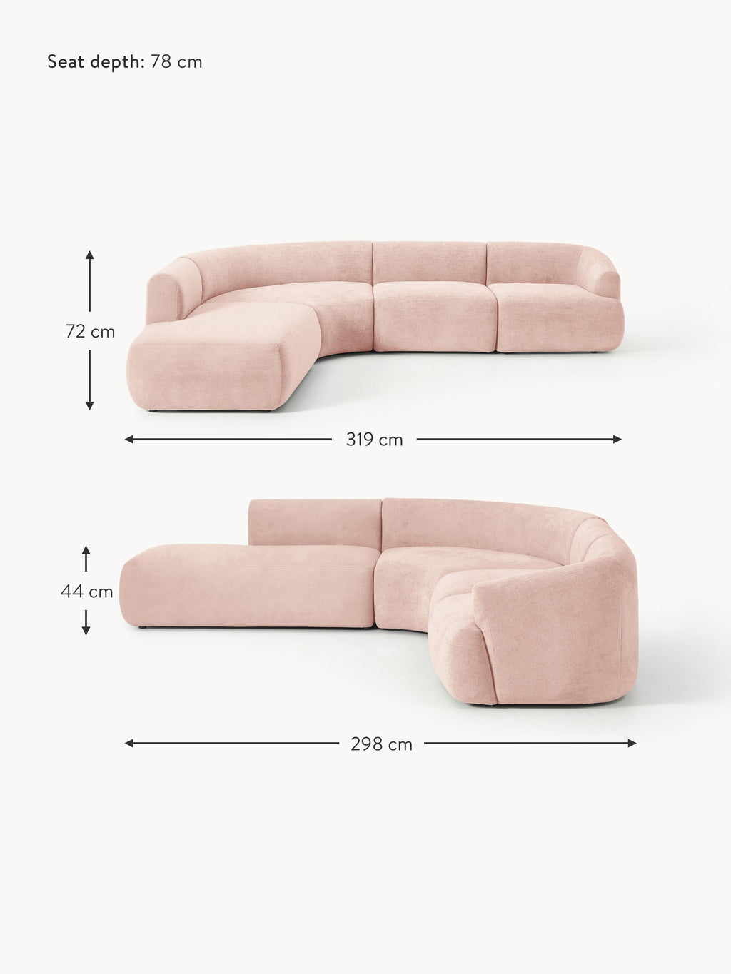Sofia Modular Corner Sofa (4-seater)