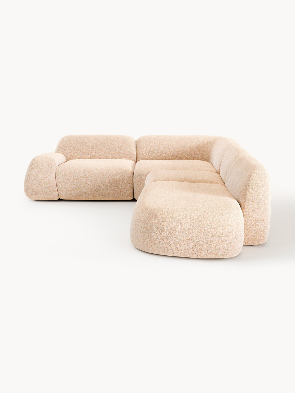 Wolke XL Modular Bouclé Corner Sofa with Chaise End