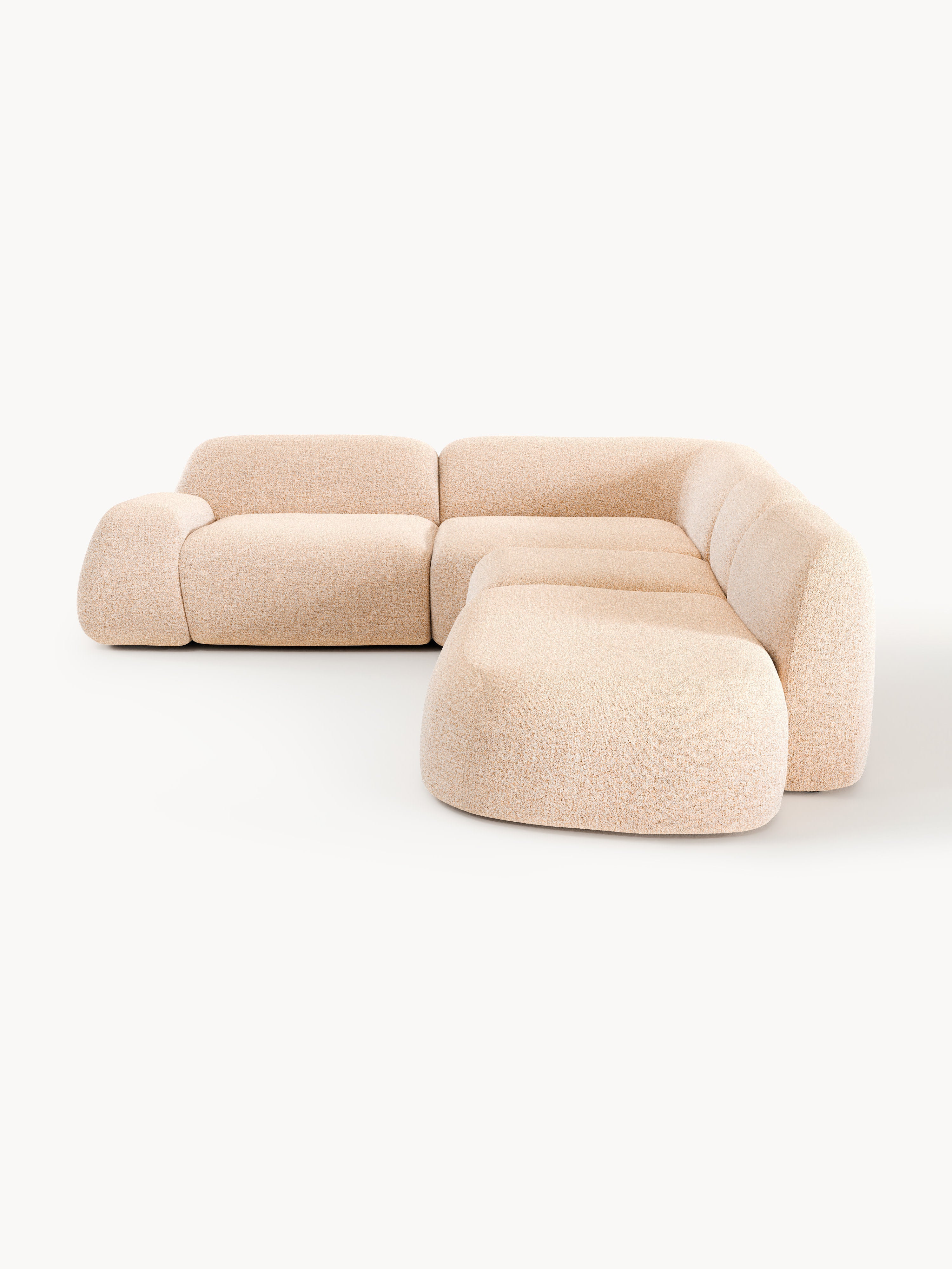 Wolke XL Modular Bouclé Corner Sofa with Chaise End