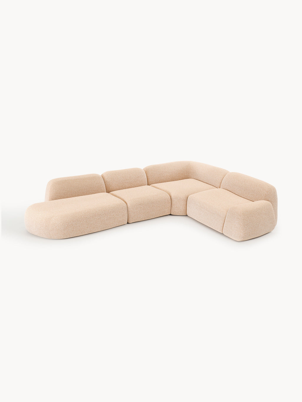 Wolke XL Modular Bouclé Corner Sofa with Chaise End