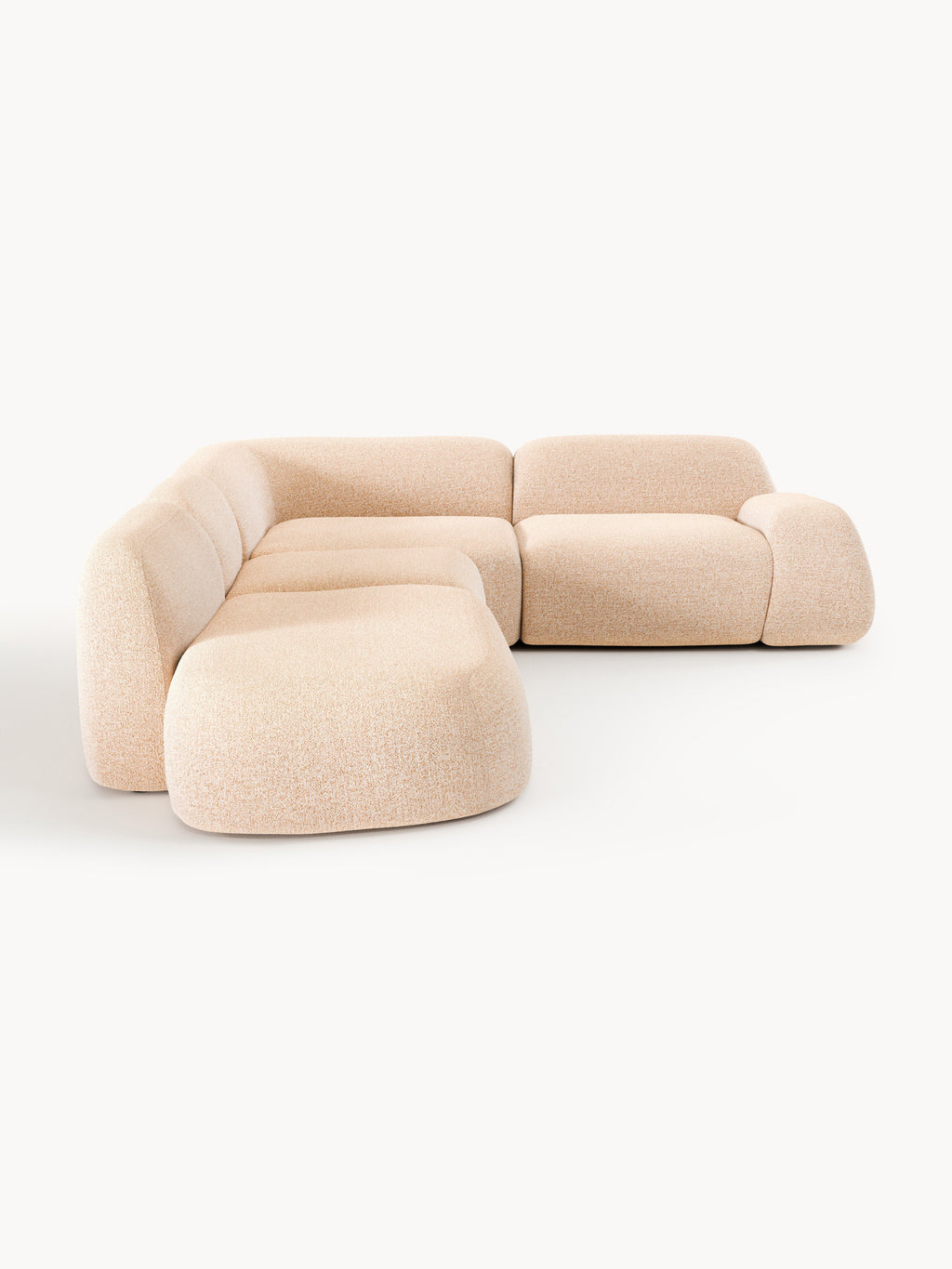 Wolke XL Modular Bouclé Corner Sofa with Chaise End