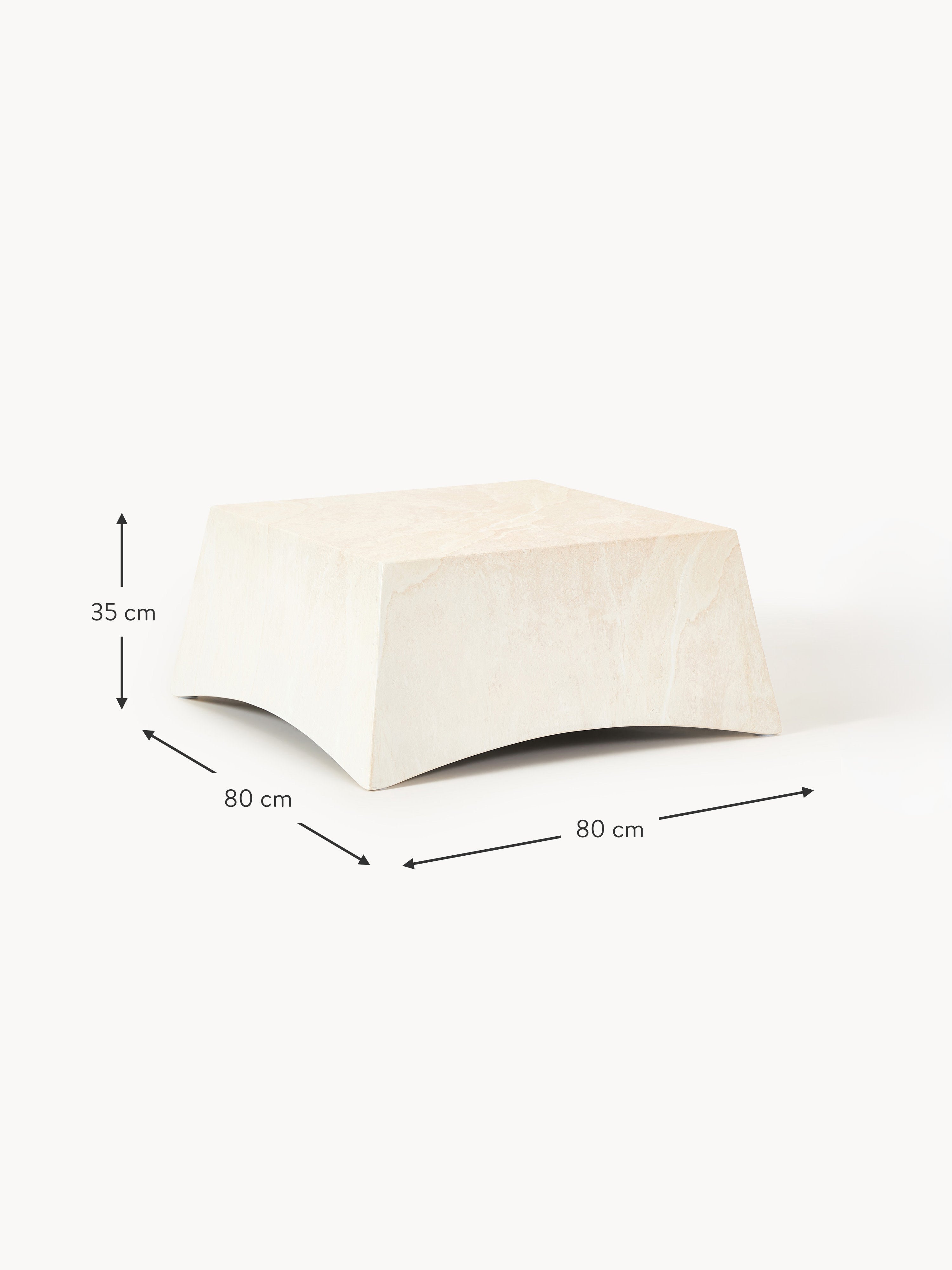 Mohi In- & Outdoor Coffee Table with Travertine Effect , W 80 cm