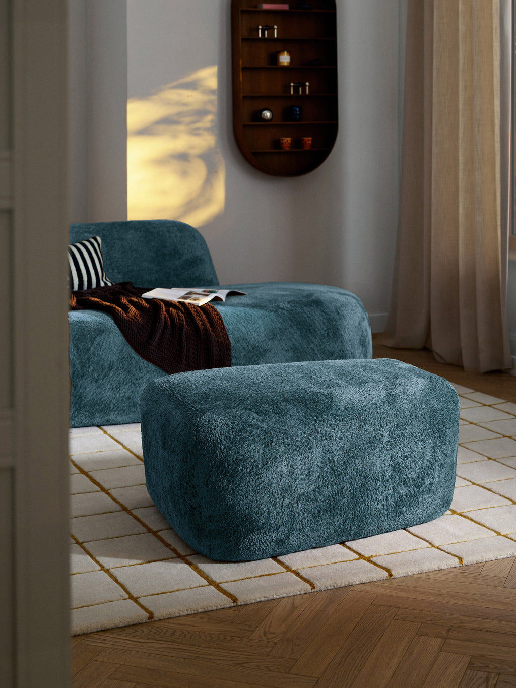 Wolke Large Teddy Bouclé Ottoman