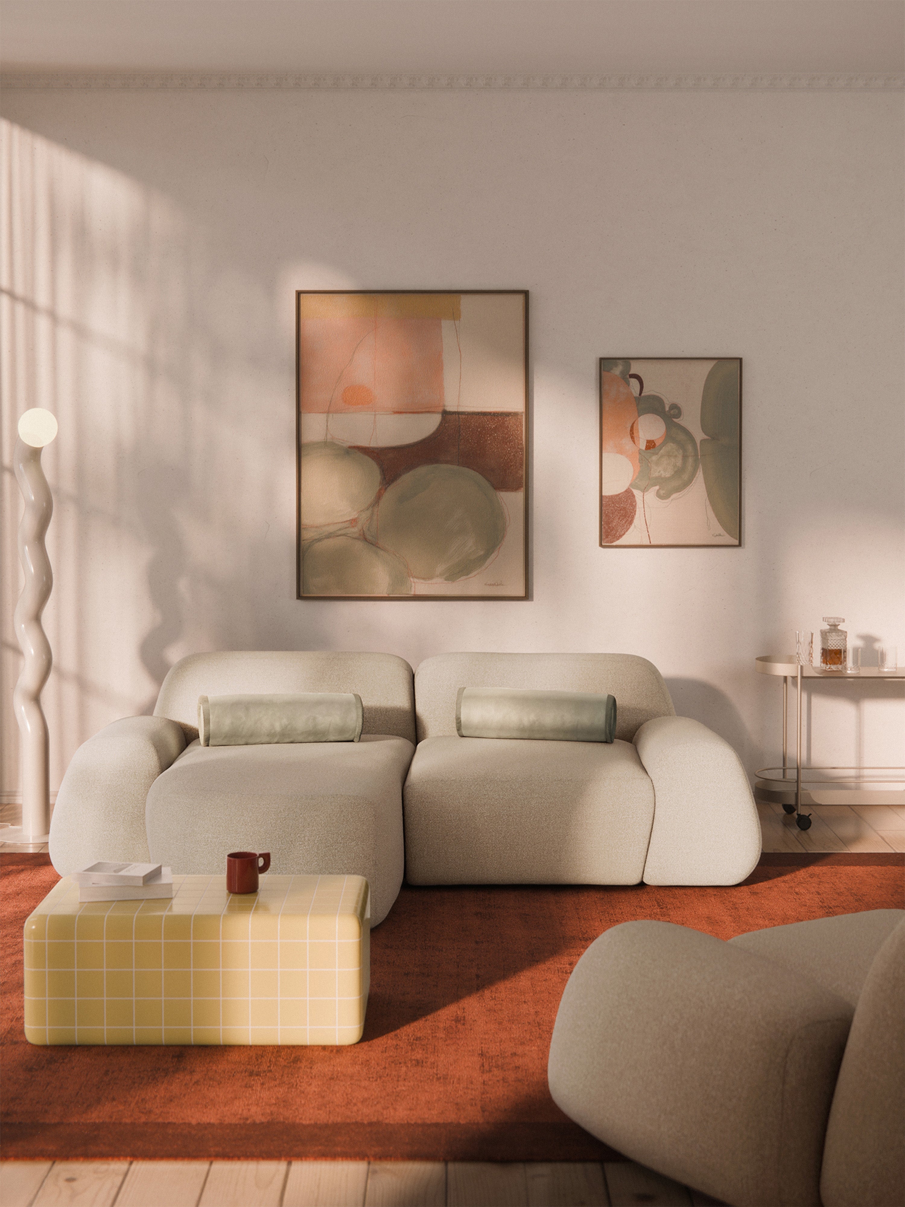 Wolke Modular Bouclé Corner Sofa (3-seater)