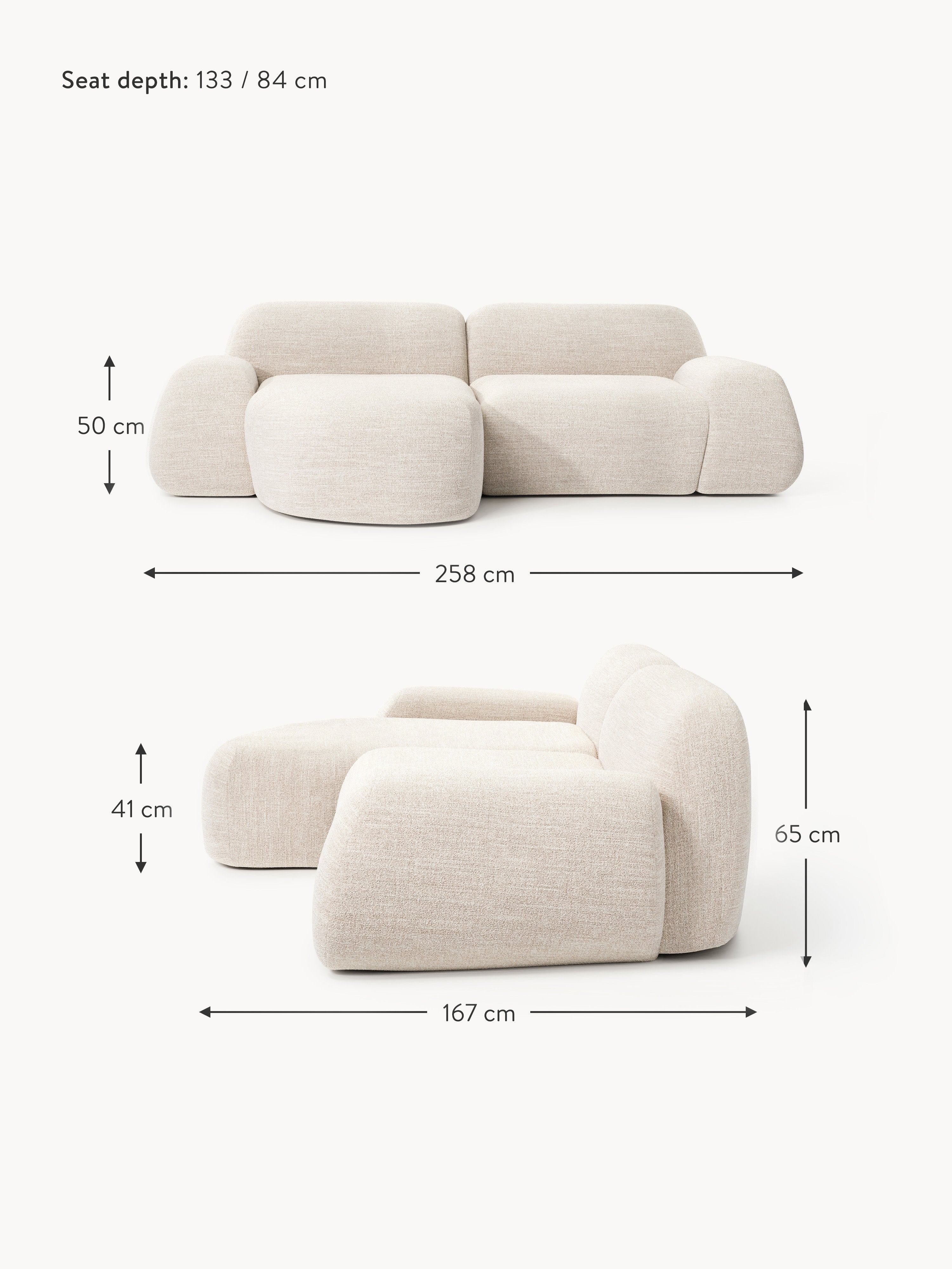 Wolke Modular Bouclé Corner Sofa (3-seater)