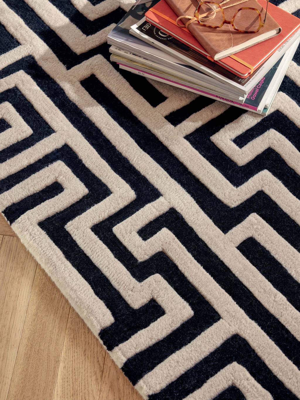 Monty High-Low Wool Rug, Hand-Tufted