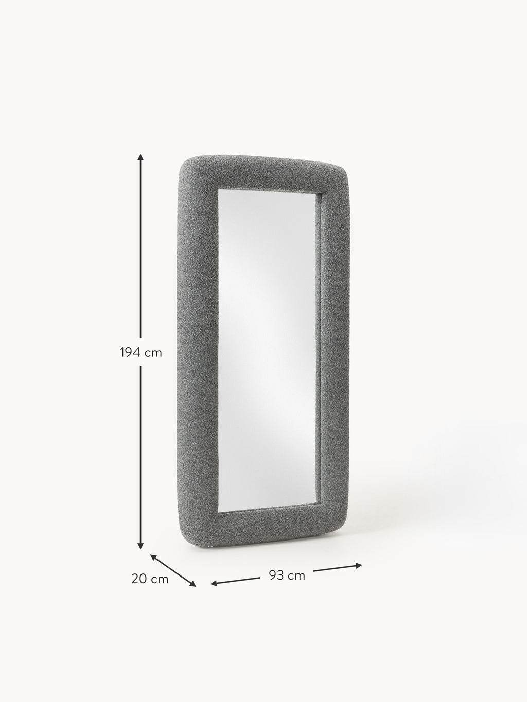 Westwing | Crosby Studios, Leaner Mirror Glace with Bouclé Frame