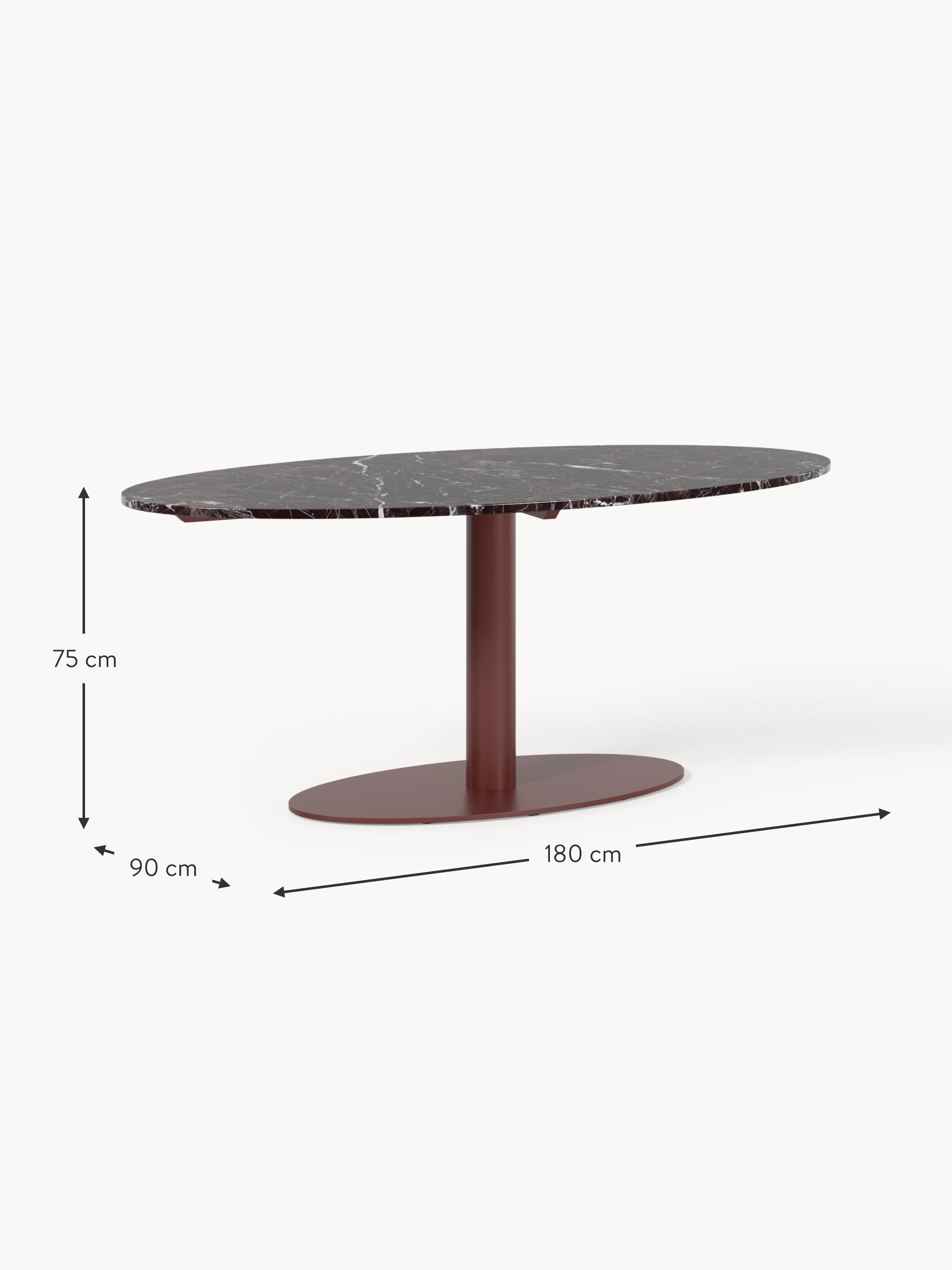 Miley Oval Marble Dining Table, 180 x 90 cm