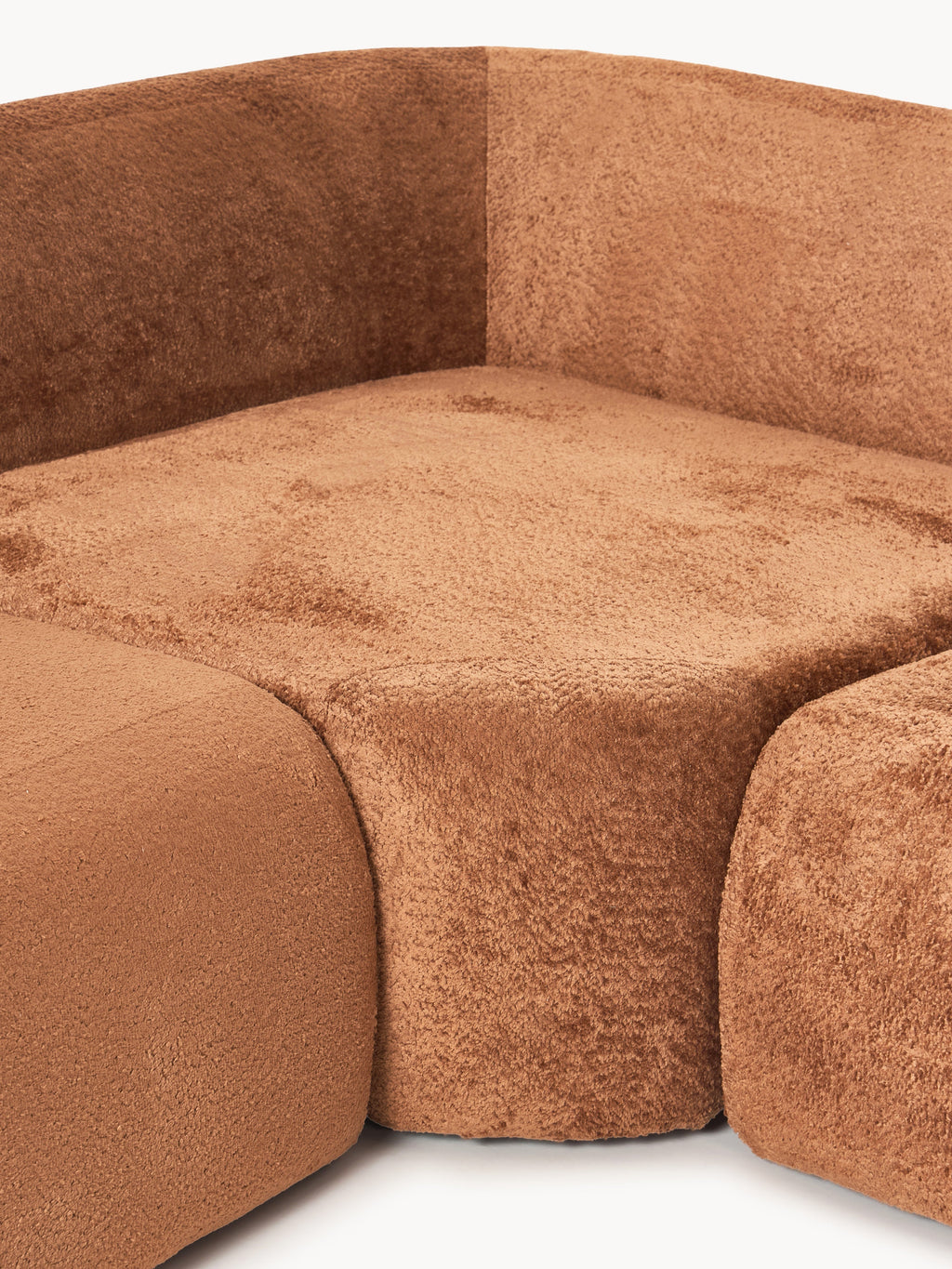 Wolke Modular Teddy Bouclé Corner Sofa (4-seater) with Chaise End