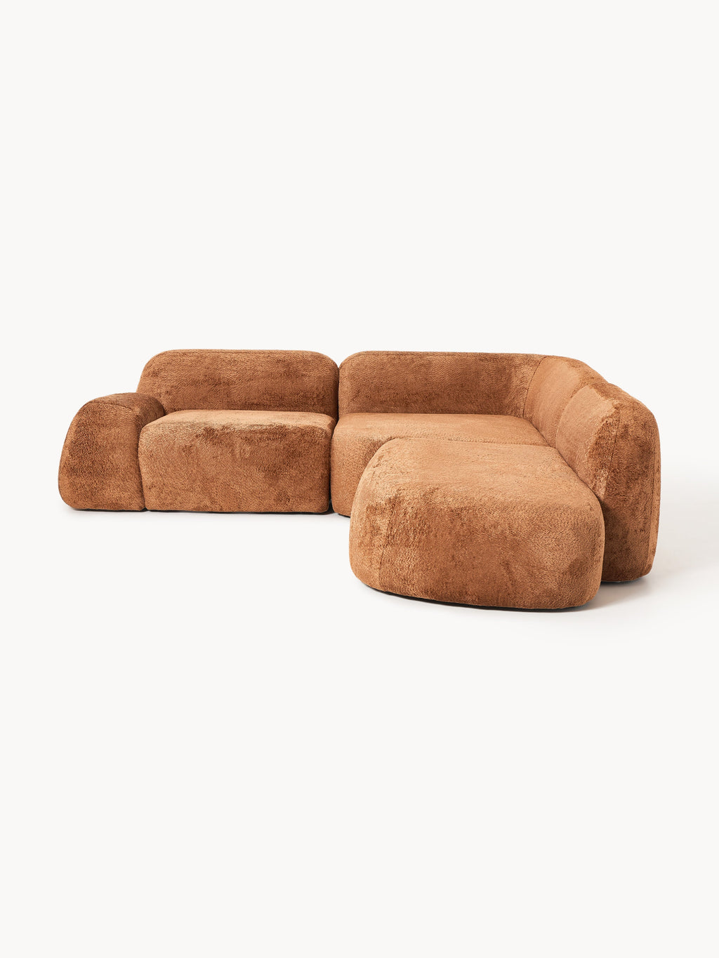 Wolke Modular Teddy Bouclé Corner Sofa (4-seater) with Chaise End