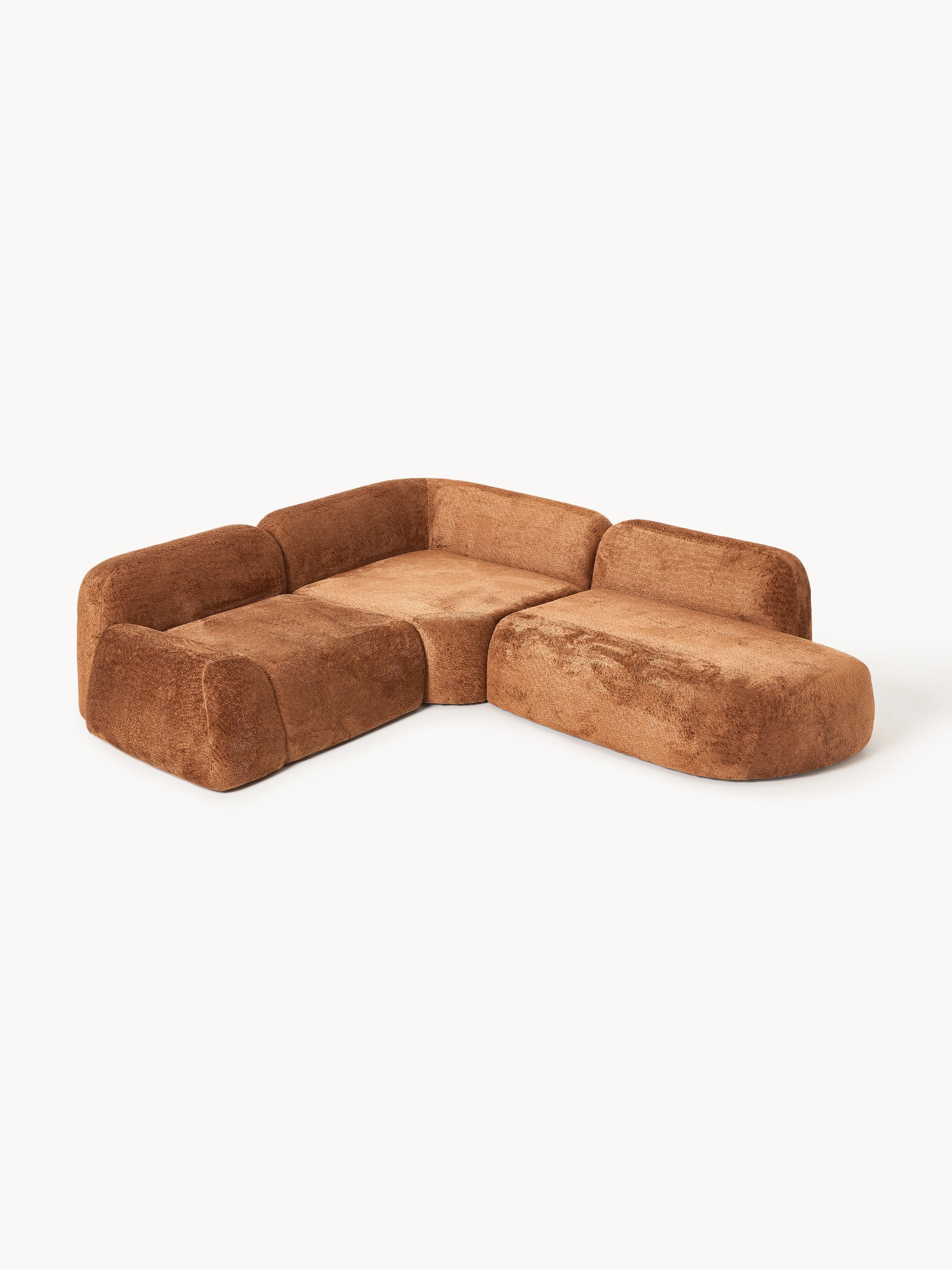 Wolke Modular Teddy Bouclé Corner Sofa (4-seater) with Chaise End