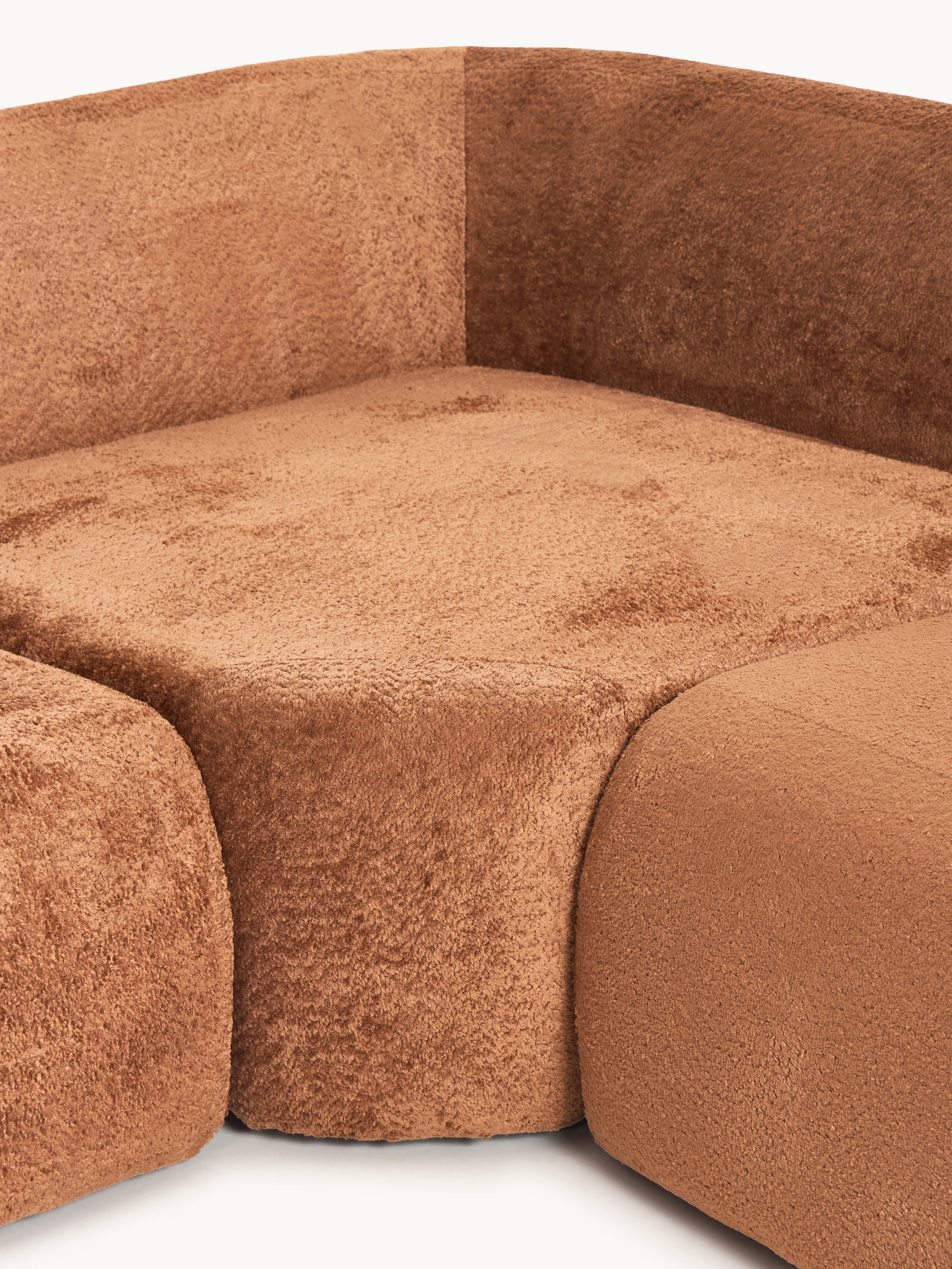 Wolke Modular Teddy Bouclé Corner Sofa (4-seater) with Chaise End