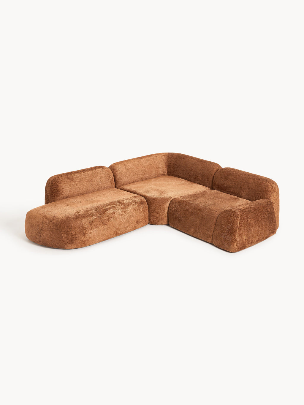 Wolke Modular Teddy Bouclé Corner Sofa (4-seater) with Chaise End