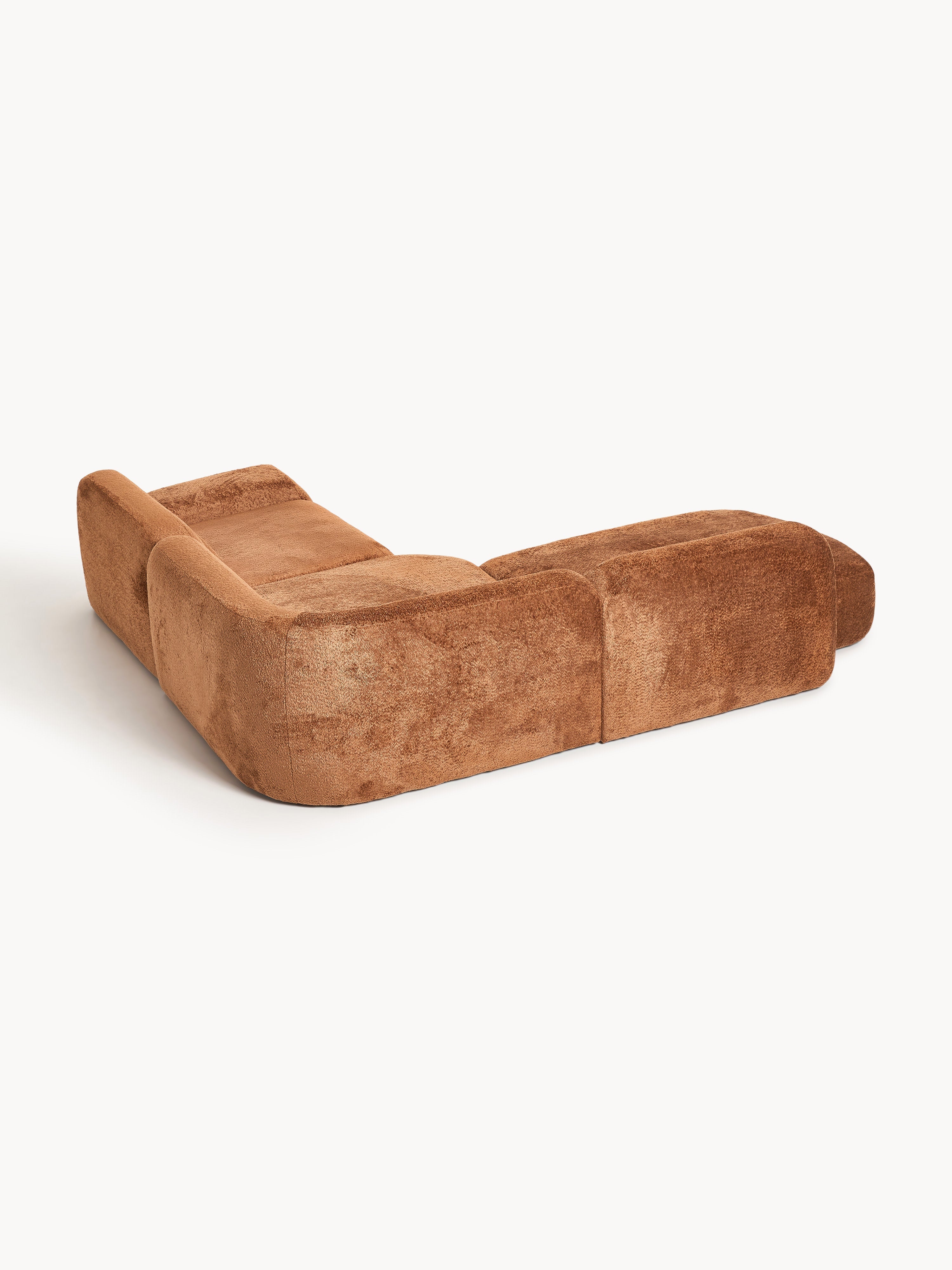 Wolke Modular Teddy Bouclé Corner Sofa (4-seater) with Chaise End