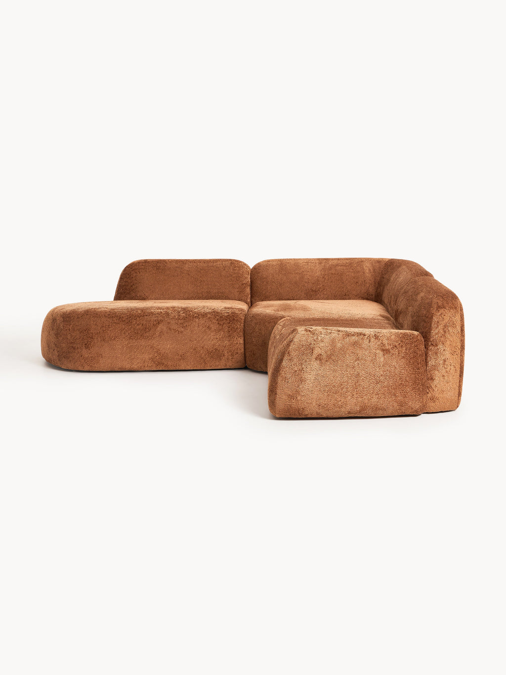 Wolke Modular Teddy Bouclé Corner Sofa (4-seater) with Chaise End