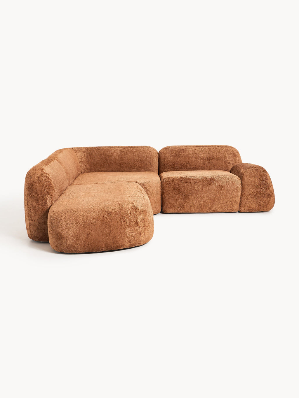 Wolke Modular Teddy Bouclé Corner Sofa (4-seater) with Chaise End