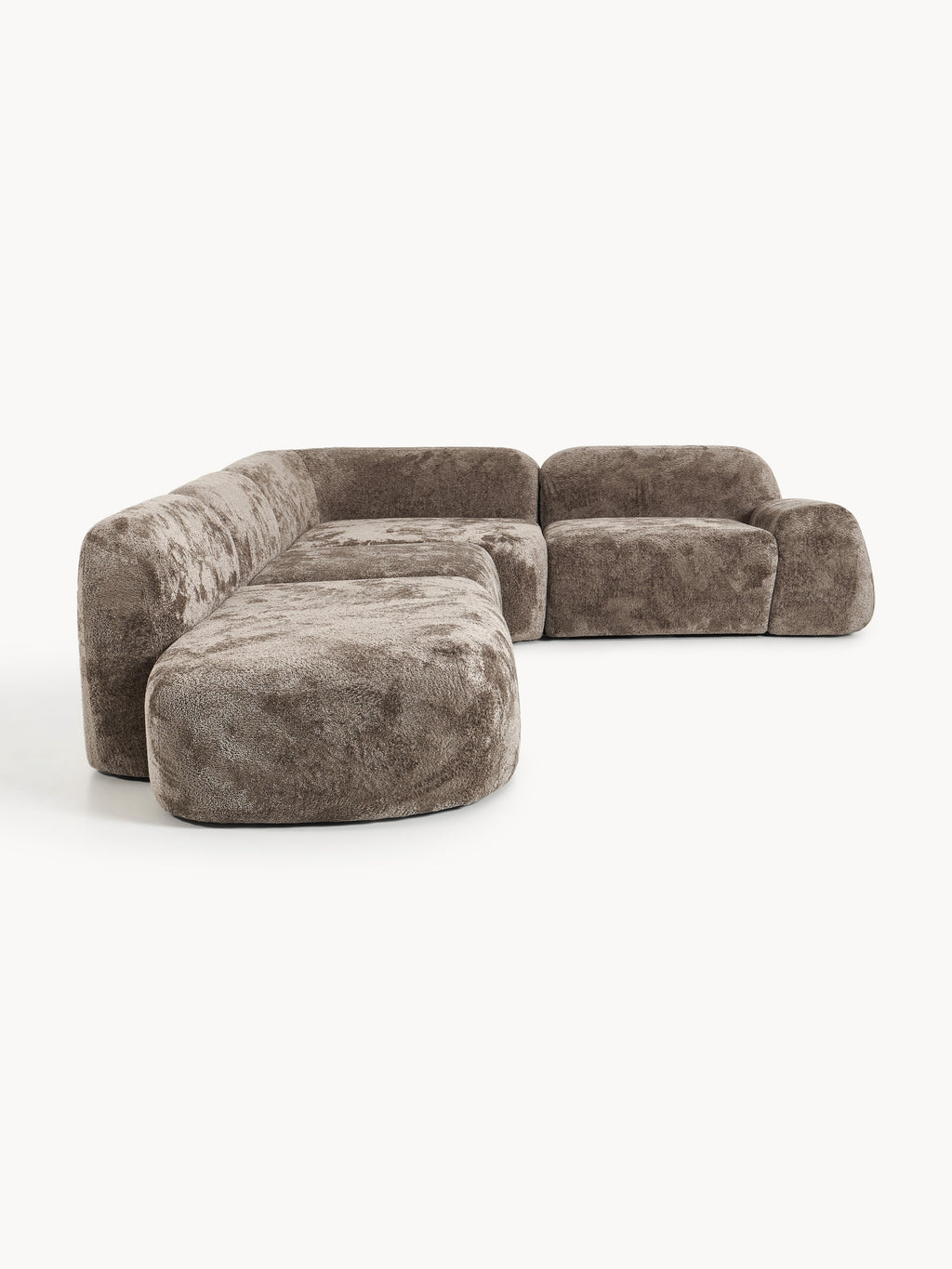 Wolke XL Modular Teddy Bouclé Corner Sofa with Chaise End