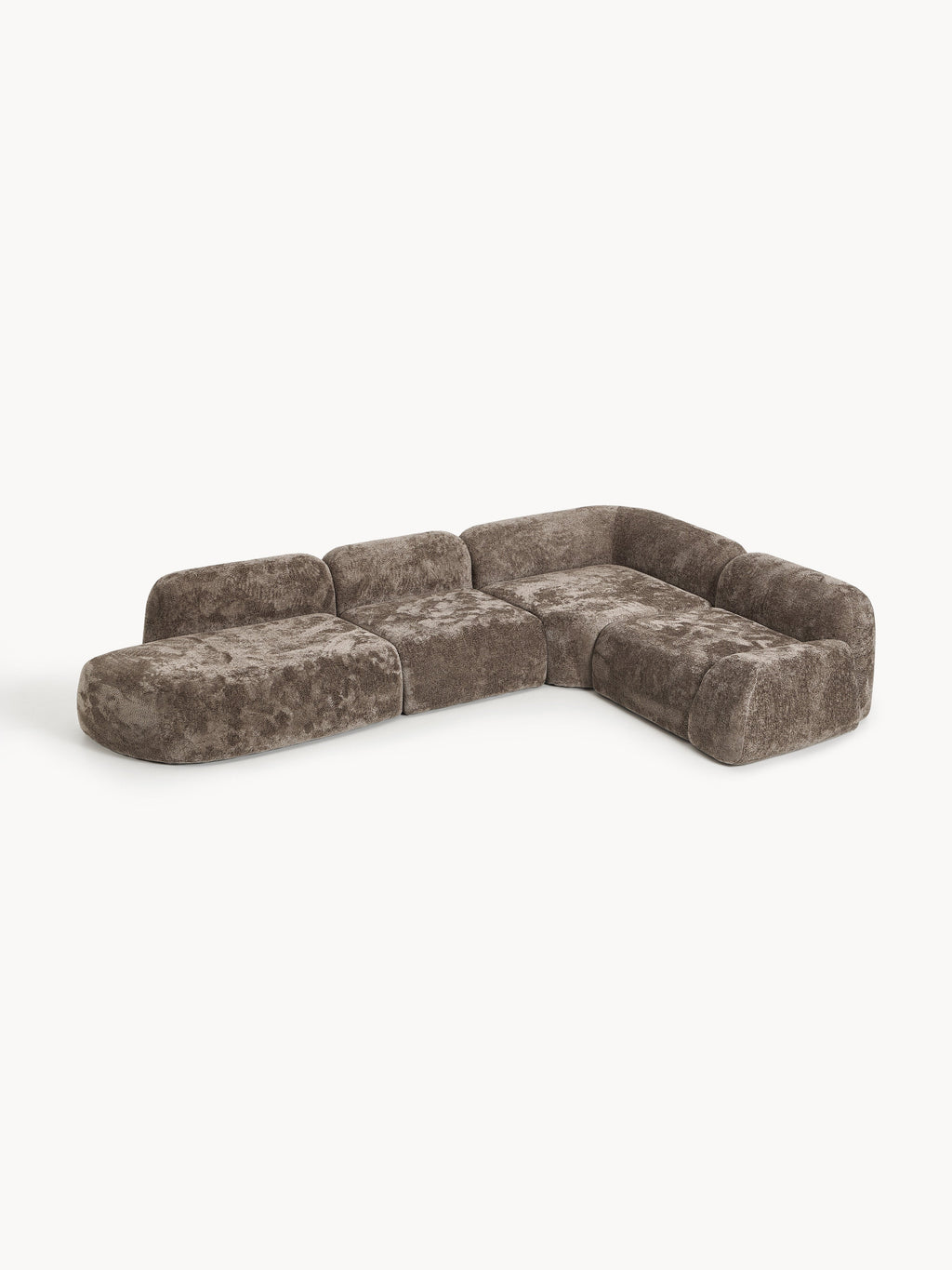Wolke XL Modular Teddy Bouclé Corner Sofa with Chaise End