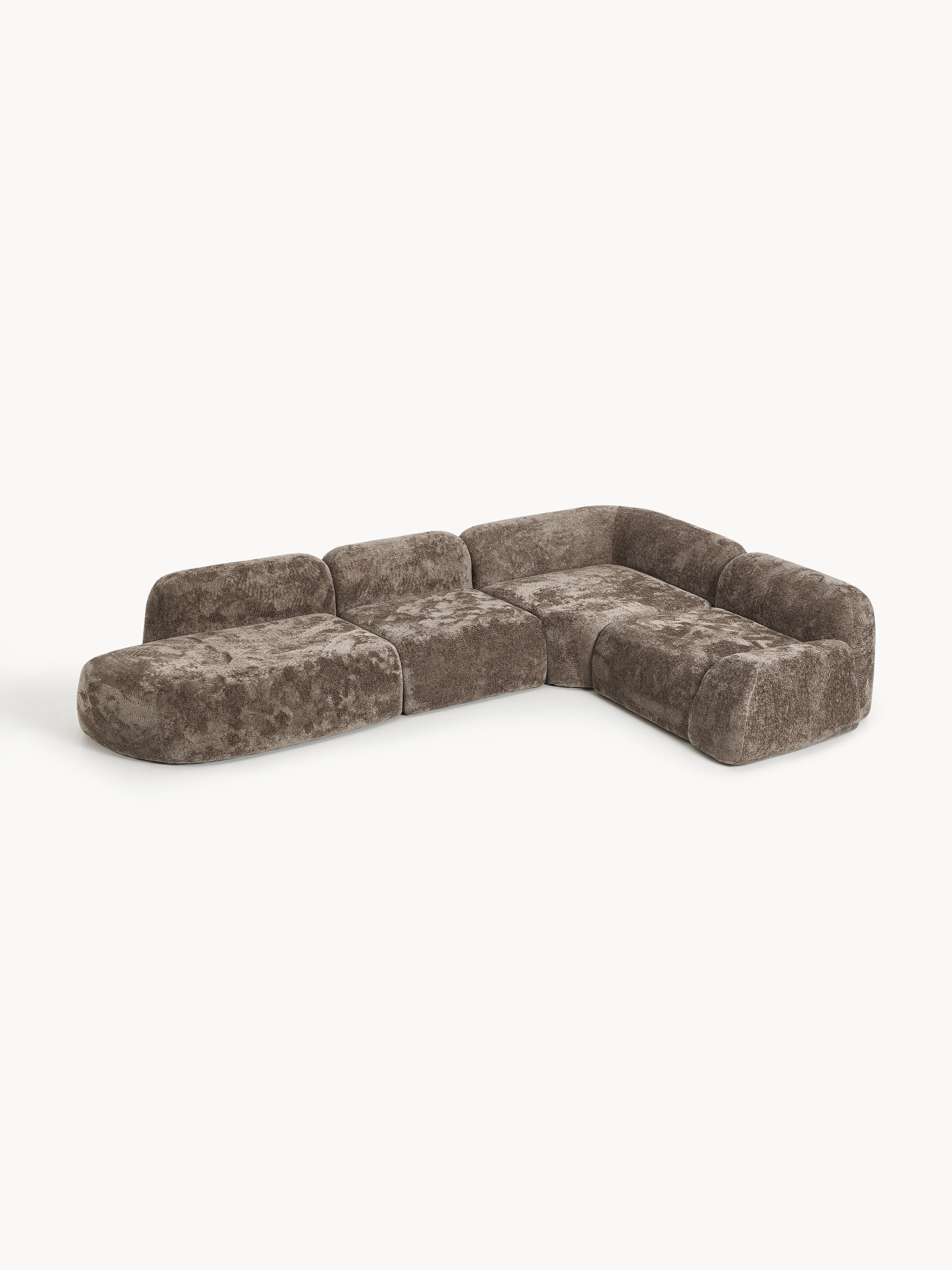 Wolke XL Modular Teddy Bouclé Corner Sofa with Chaise End