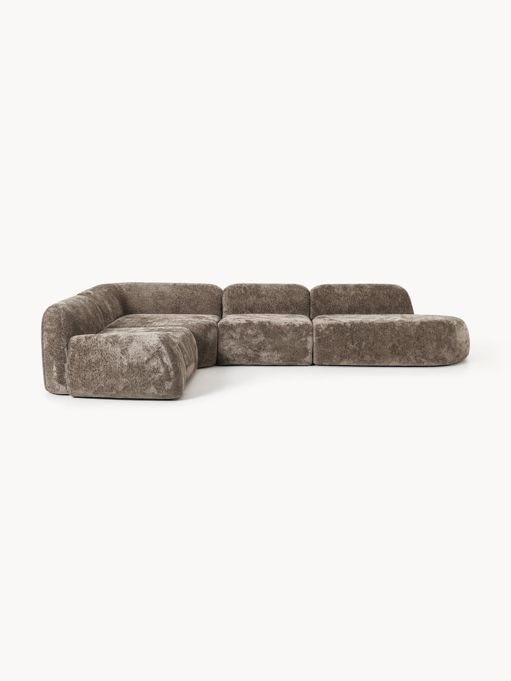Wolke XL Modular Teddy Bouclé Corner Sofa with Chaise End