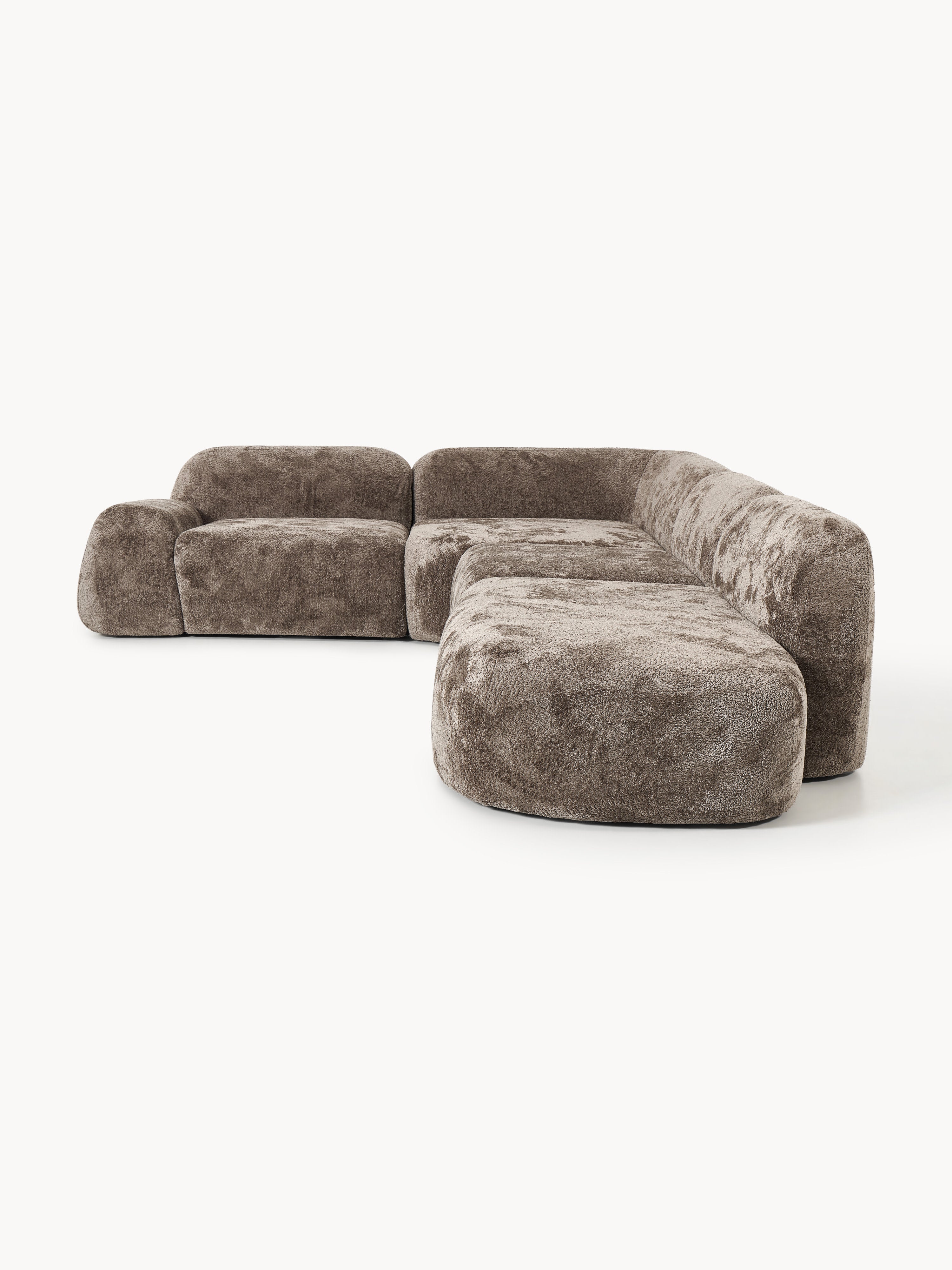 Wolke XL Modular Teddy Bouclé Corner Sofa with Chaise End