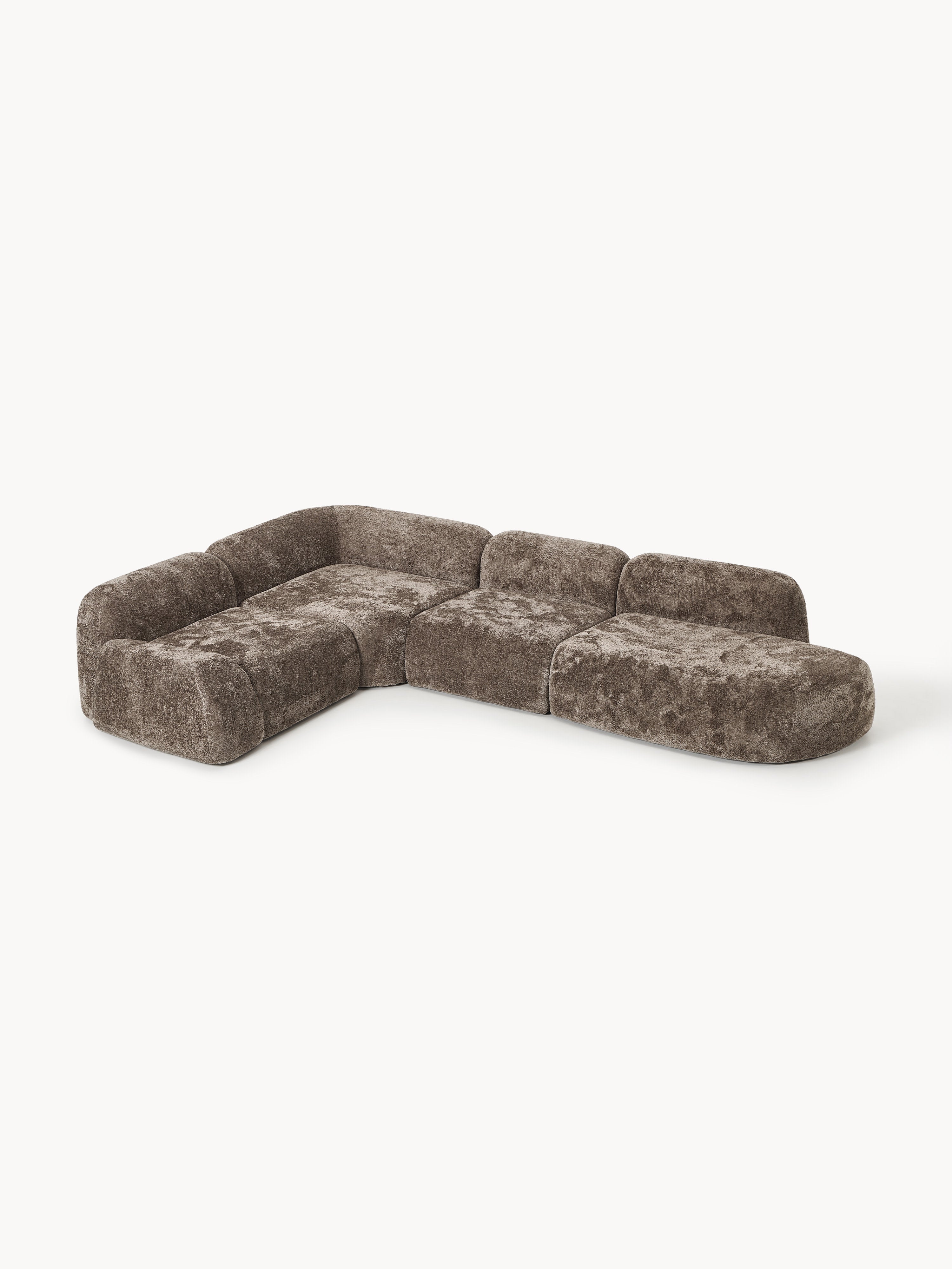Wolke XL Modular Teddy Bouclé Corner Sofa with Chaise End