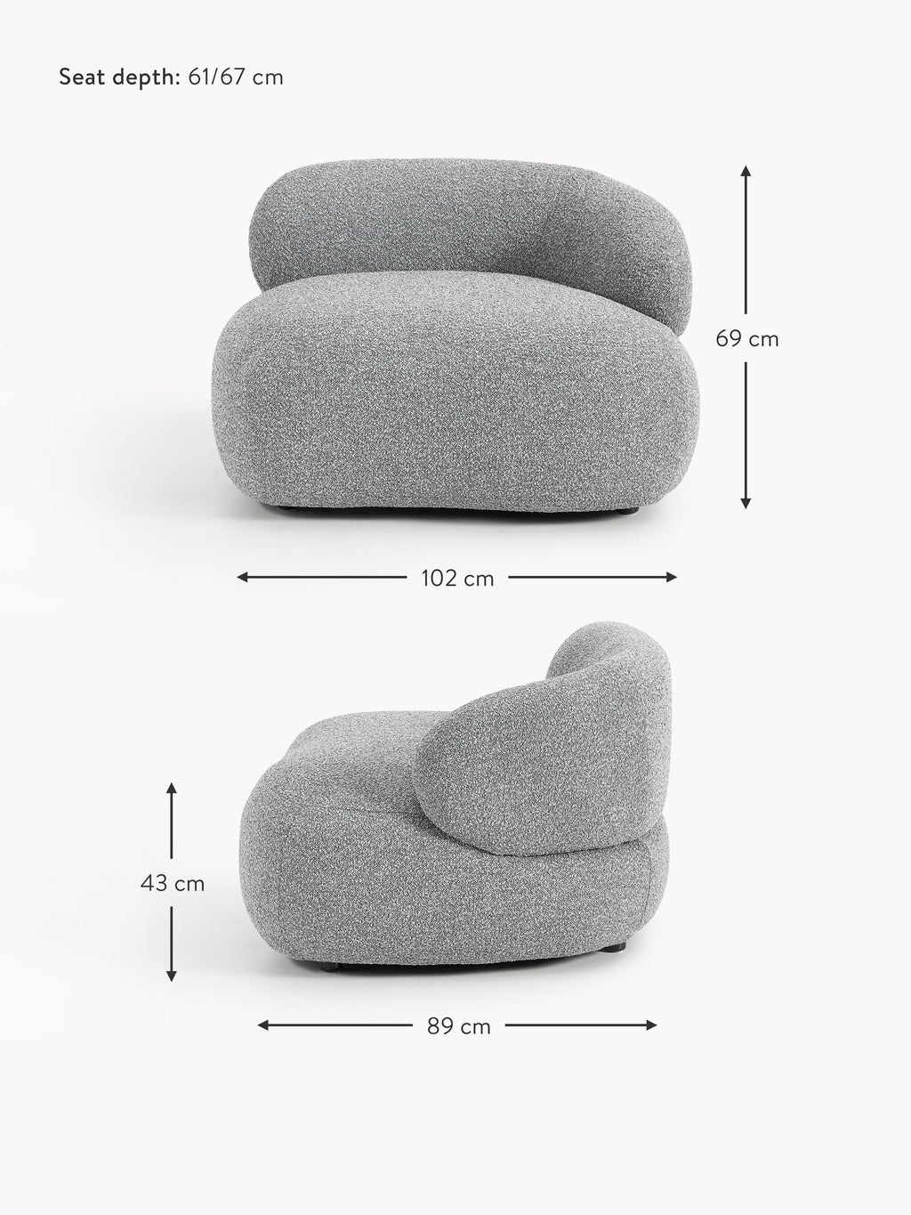 Alba Bouclé Lounge Armchair