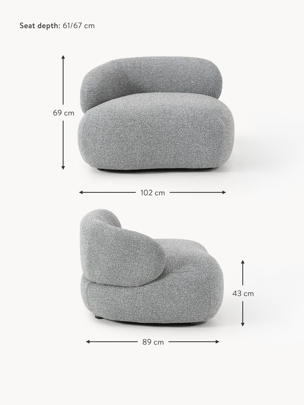 Alba Bouclé Lounge Armchair
