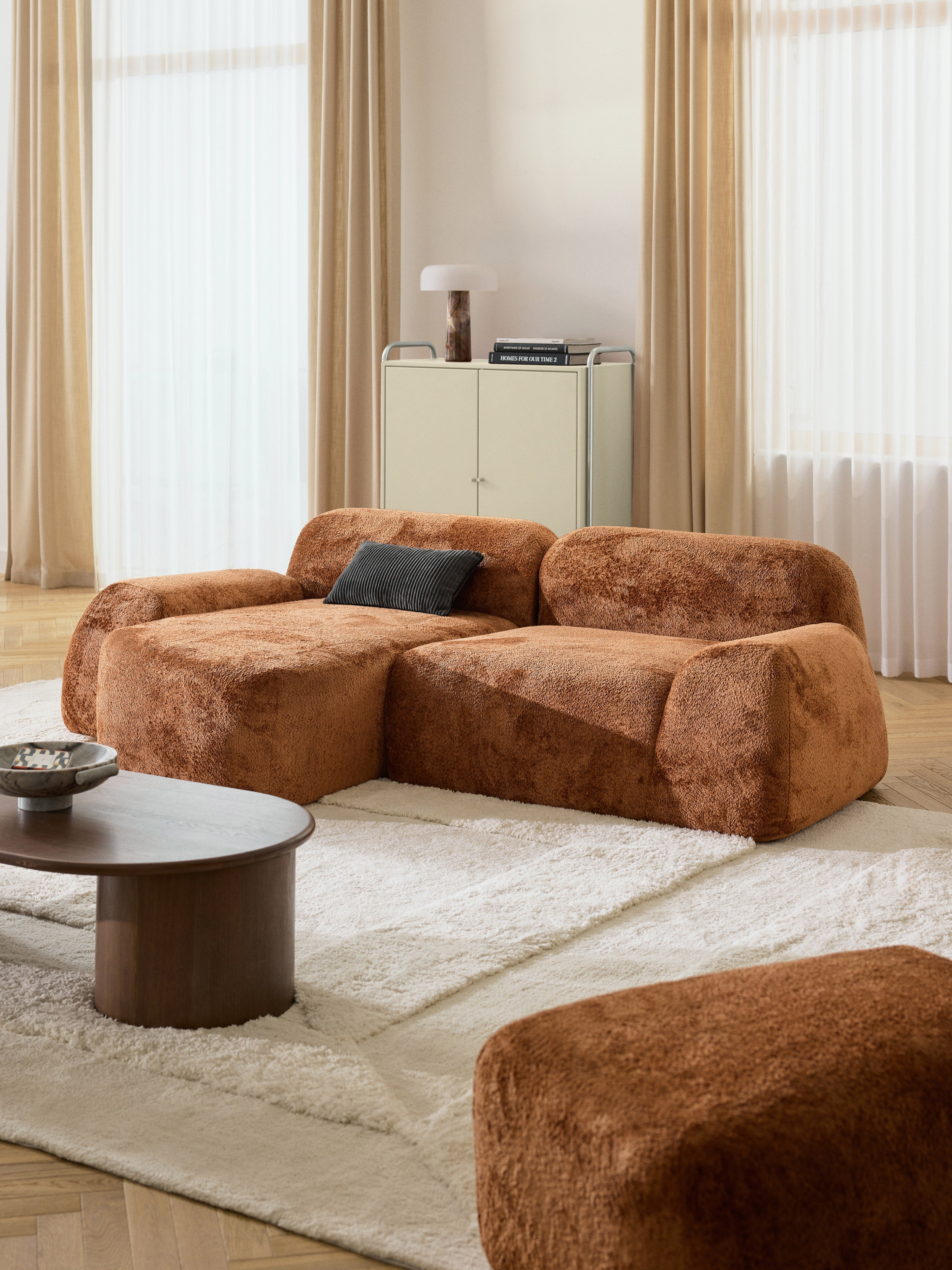 Wolke Modular Teddy Bouclé Corner Sofa (3-seater)